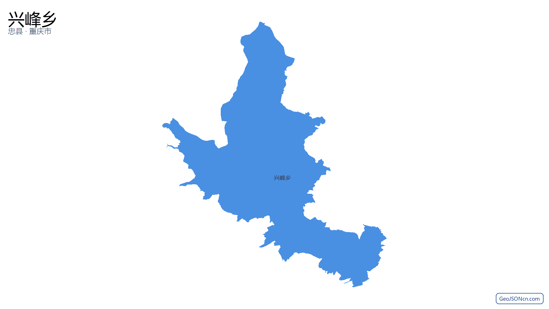 兴峰乡行政区划边界地图(忠县·重庆市),提供GeoJSON、SHP矢量边界数据下载及高清地图大图(PNG/JPG) - GeoJSONcn.com