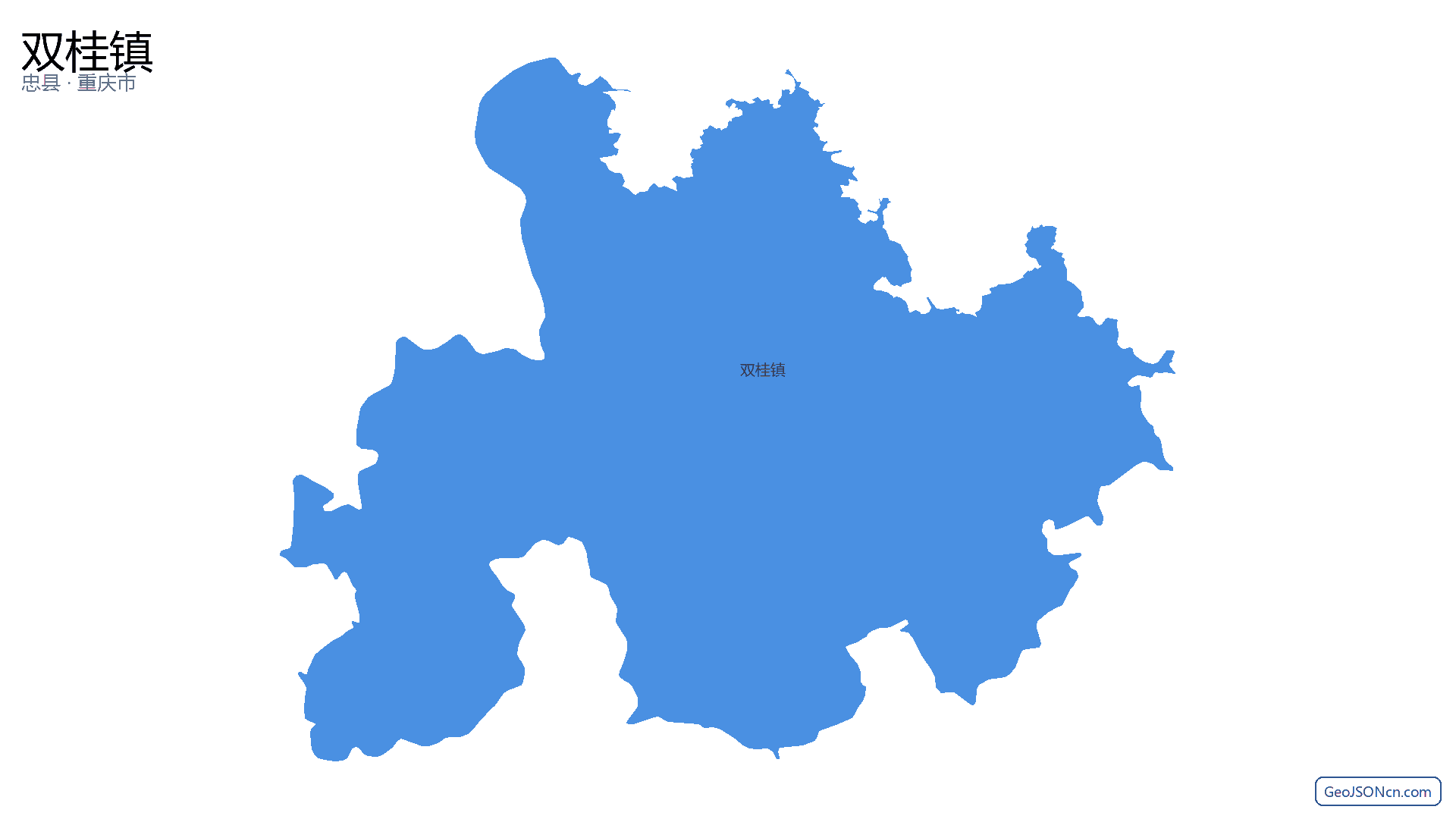 双桂镇行政区划边界地图（忠县·重庆市）,提供GeoJSON、SHP矢量边界数据下载及高清地图大图(PNG/JPG) - GeoJSONcn.com