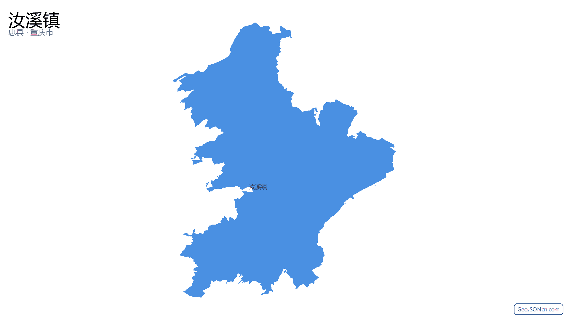汝溪镇行政区划边界地图（忠县·重庆市）,提供GeoJSON、SHP矢量边界数据下载及高清地图大图(PNG/JPG) - GeoJSONcn.com