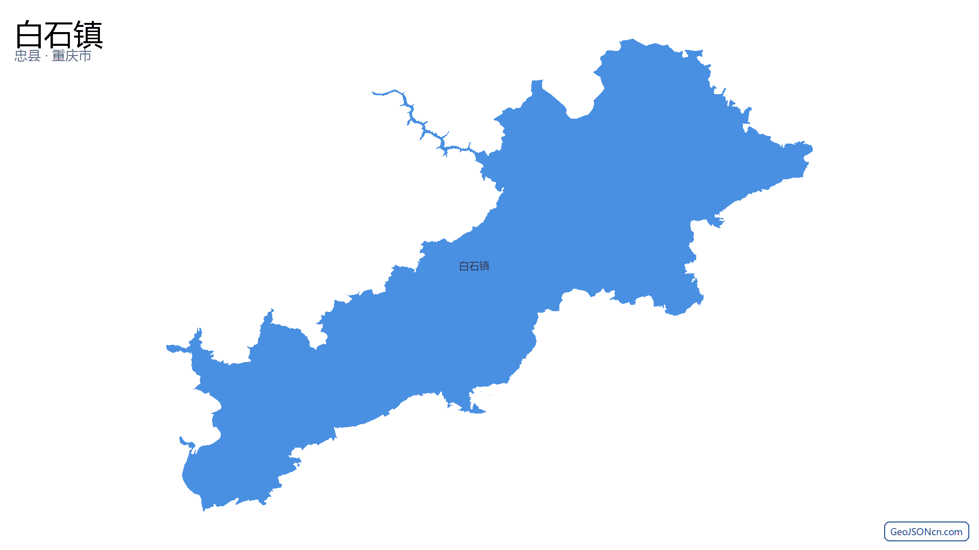 白石镇行政区划边界地图(忠县·重庆市),提供GeoJSON、SHP矢量边界数据下载及高清地图大图(PNG/JPG) - GeoJSONcn.com