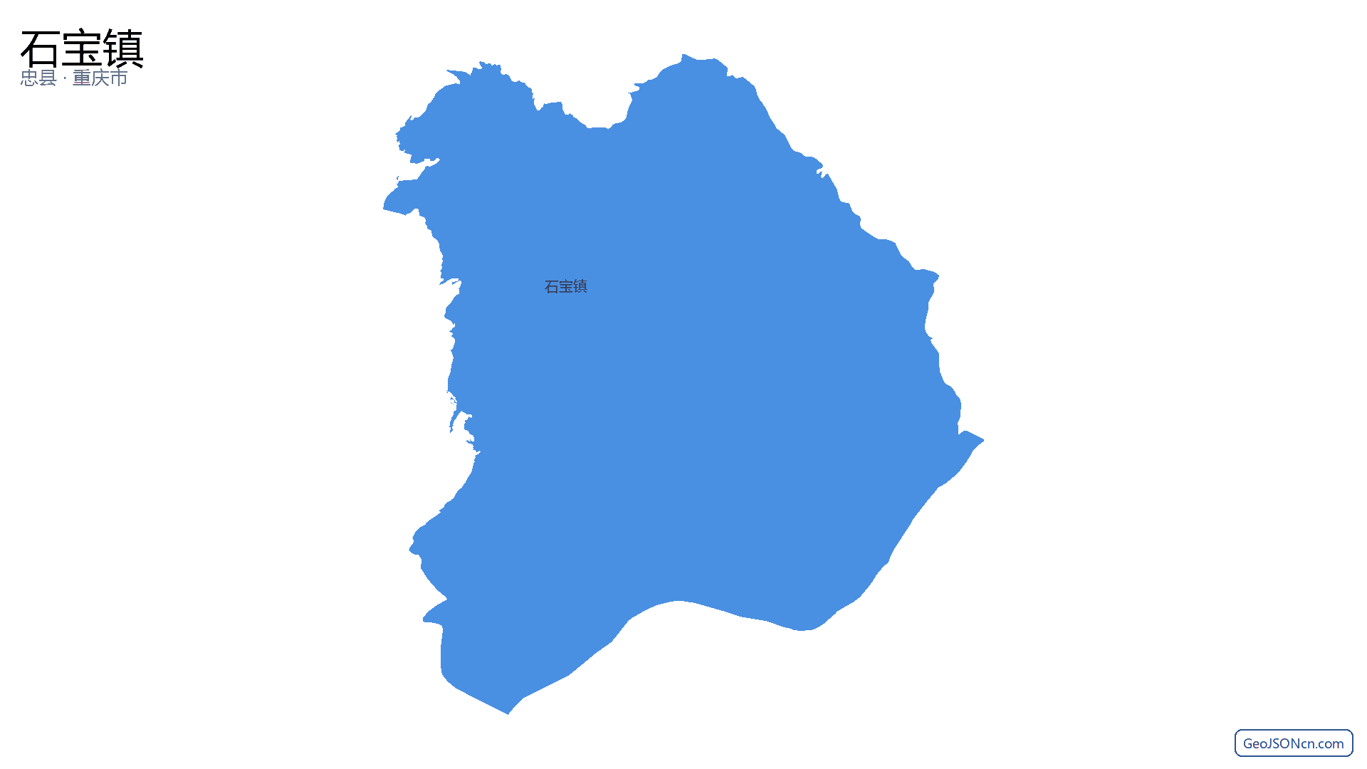 石宝镇行政区划边界地图（忠县·重庆市）,提供GeoJSON、SHP矢量边界数据下载及高清地图大图(PNG/JPG) - GeoJSONcn.com