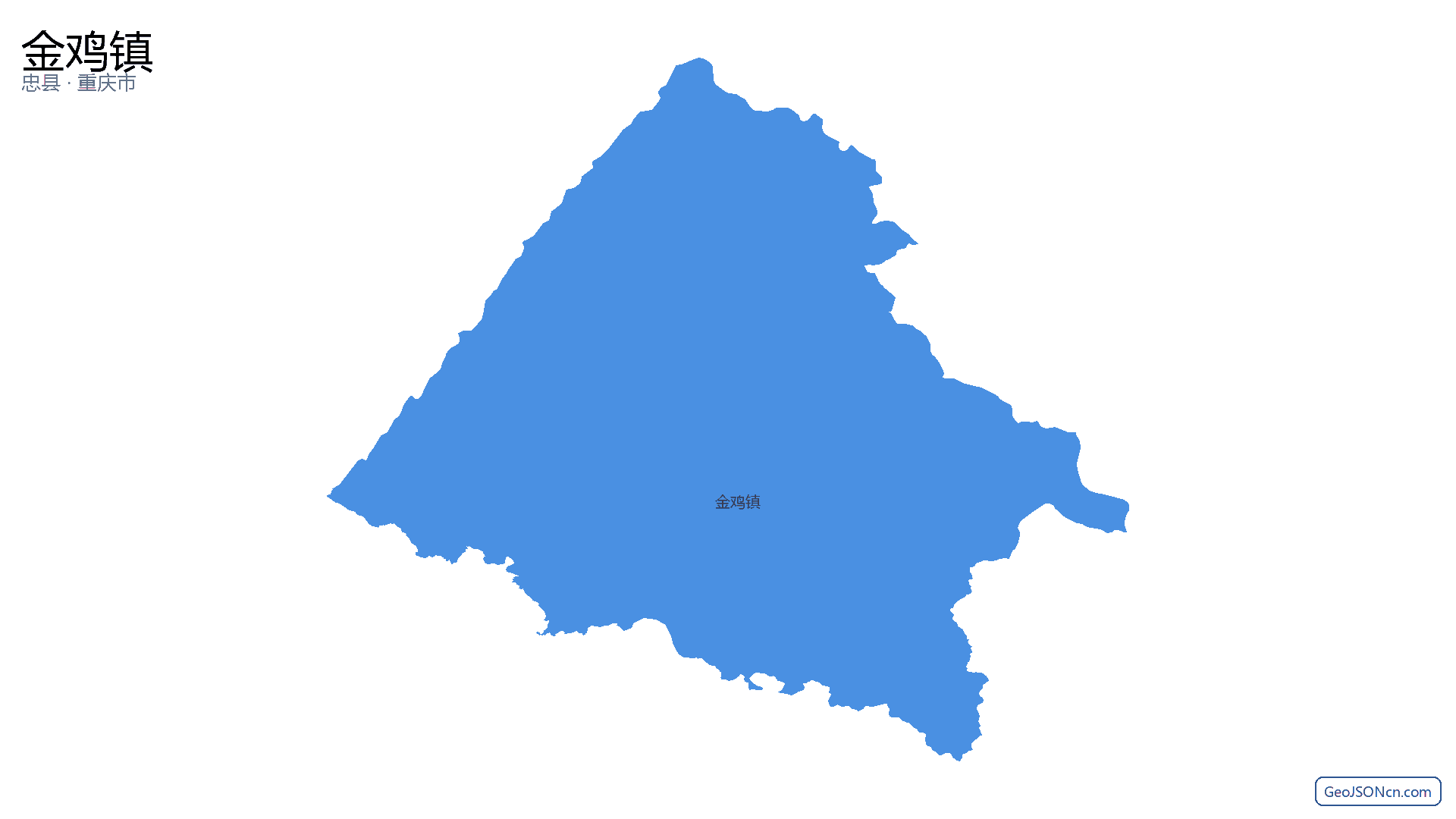 金鸡镇行政区划边界地图（忠县·重庆市）,提供GeoJSON、SHP矢量边界数据下载及高清地图大图(PNG/JPG) - GeoJSONcn.com