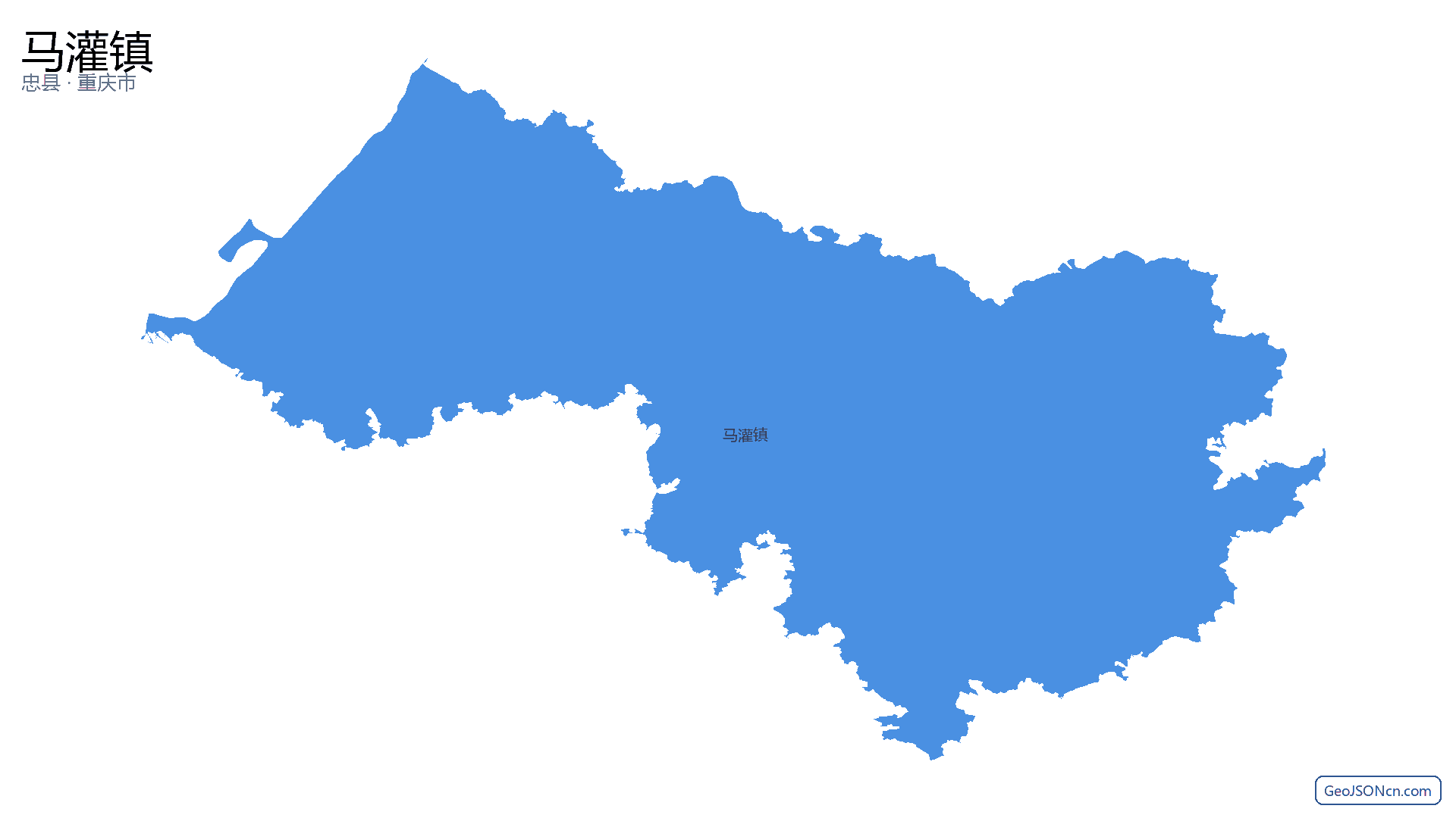 马灌镇行政区划边界地图(忠县·重庆市),提供GeoJSON、SHP矢量边界数据下载及高清地图大图(PNG/JPG) - GeoJSONcn.com