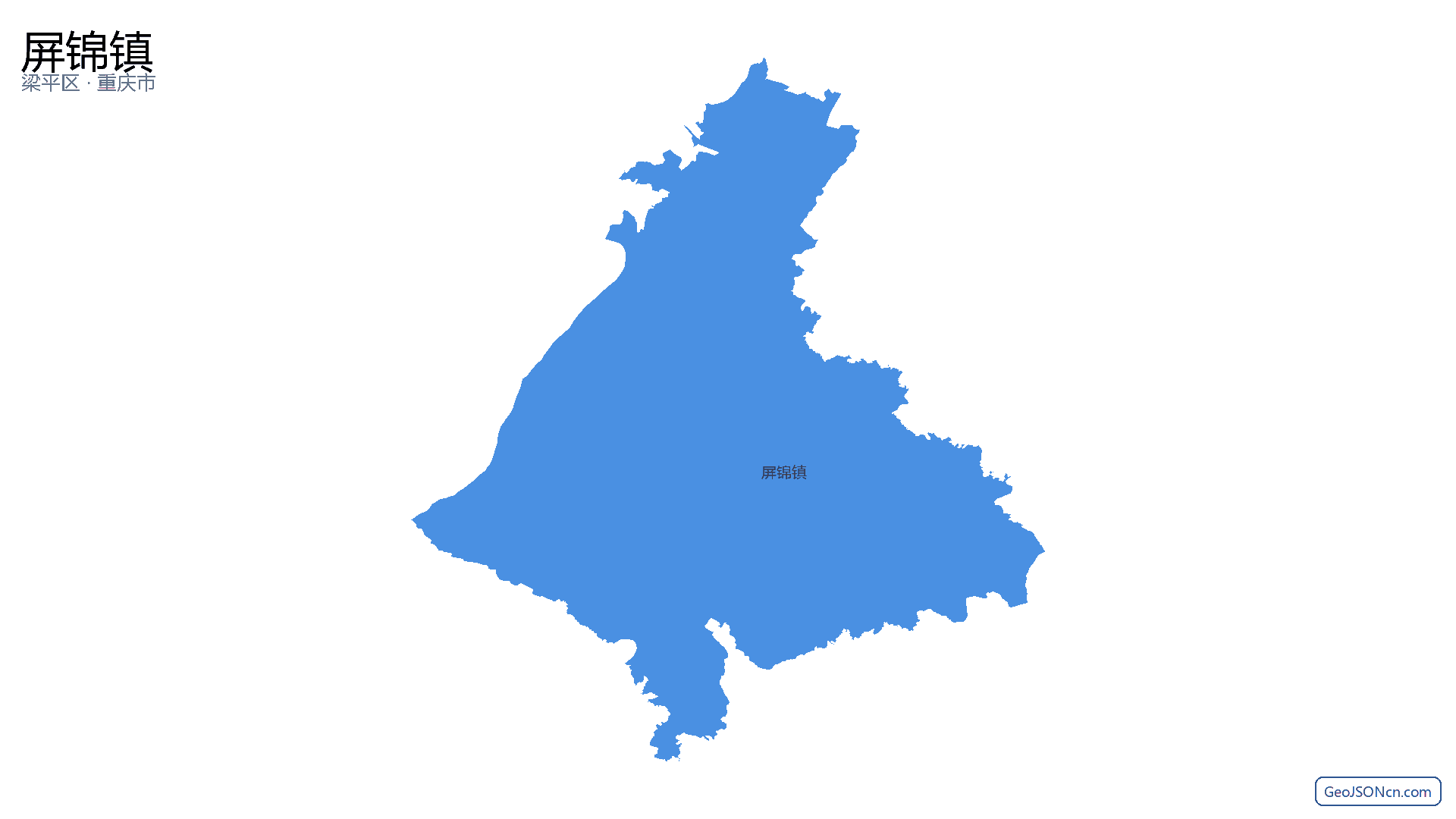 屏锦镇行政区划边界地图(梁平区·重庆市),提供GeoJSON、SHP矢量边界数据下载及高清地图大图(PNG/JPG) - GeoJSONcn.com