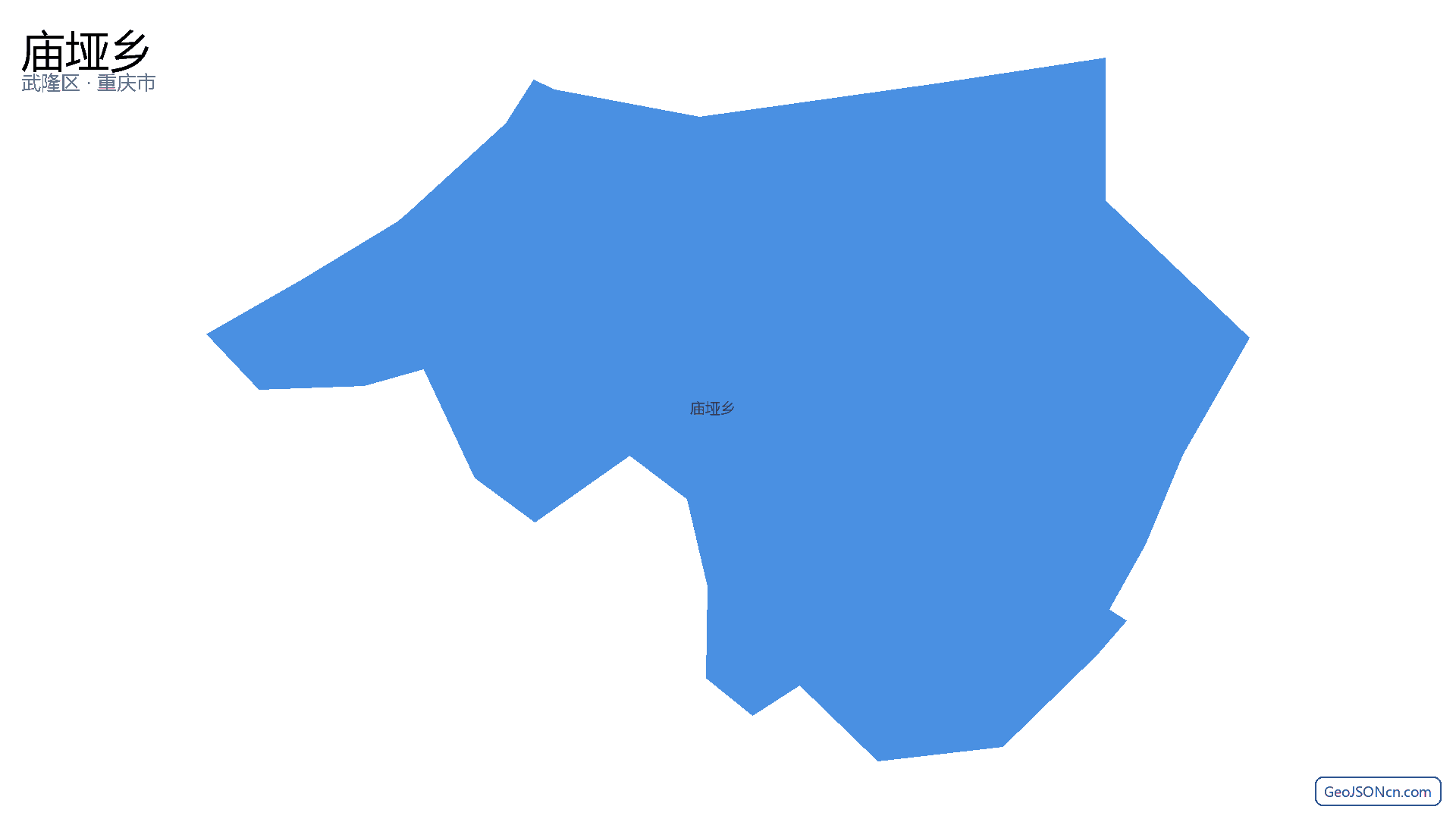 庙垭乡行政区划边界地图(武隆区·重庆市),提供GeoJSON、SHP矢量边界数据下载及高清地图大图(PNG/JPG) - GeoJSONcn.com