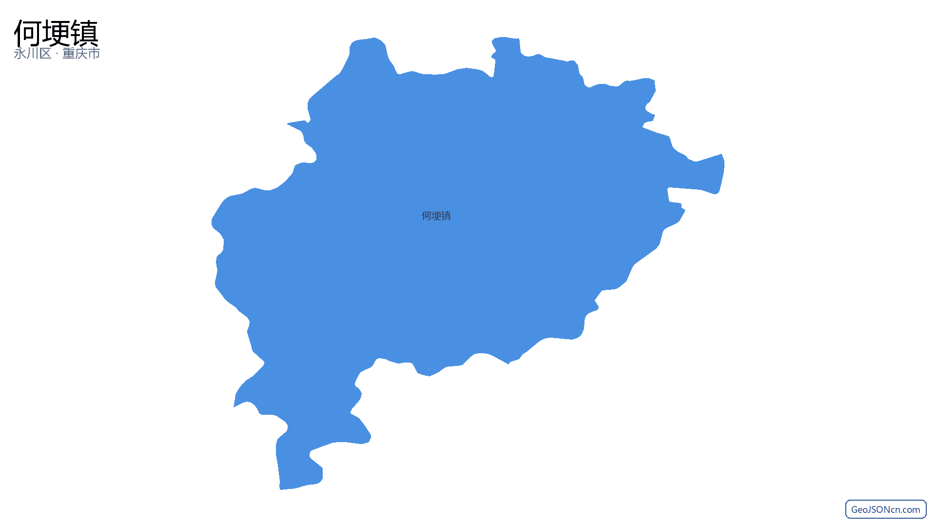 何埂镇行政区划边界地图（永川区·重庆市）,提供GeoJSON、SHP矢量边界数据下载及高清地图大图(PNG/JPG) - GeoJSONcn.com
