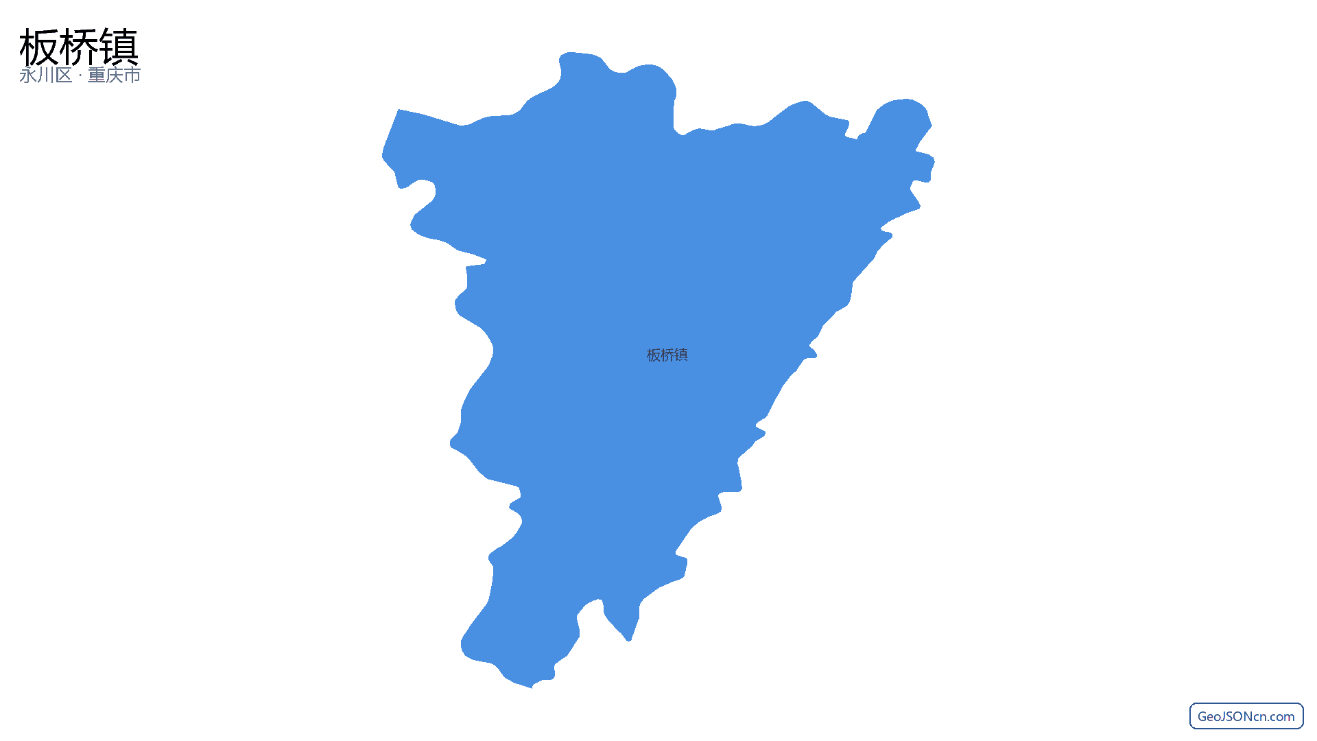 板桥镇行政区划边界地图(永川区·重庆市),提供GeoJSON、SHP矢量边界数据下载及高清地图大图(PNG/JPG) - GeoJSONcn.com