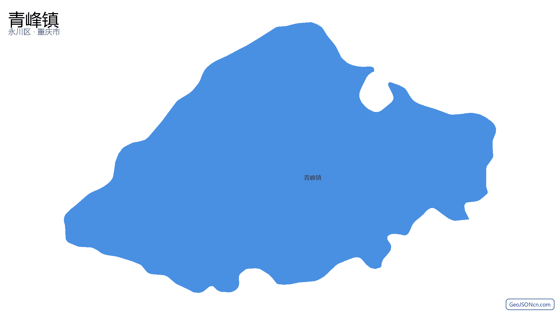 青峰镇行政区划边界地图(永川区·重庆市),提供GeoJSON、SHP矢量边界数据下载及高清地图大图(PNG/JPG) - GeoJSONcn.com