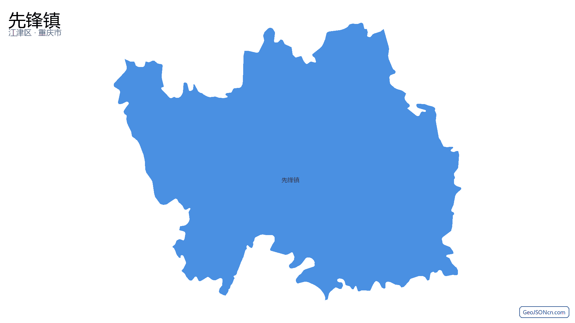先锋镇行政区划边界地图（江津区·重庆市）,提供GeoJSON、SHP矢量边界数据下载及高清地图大图(PNG/JPG) - GeoJSONcn.com