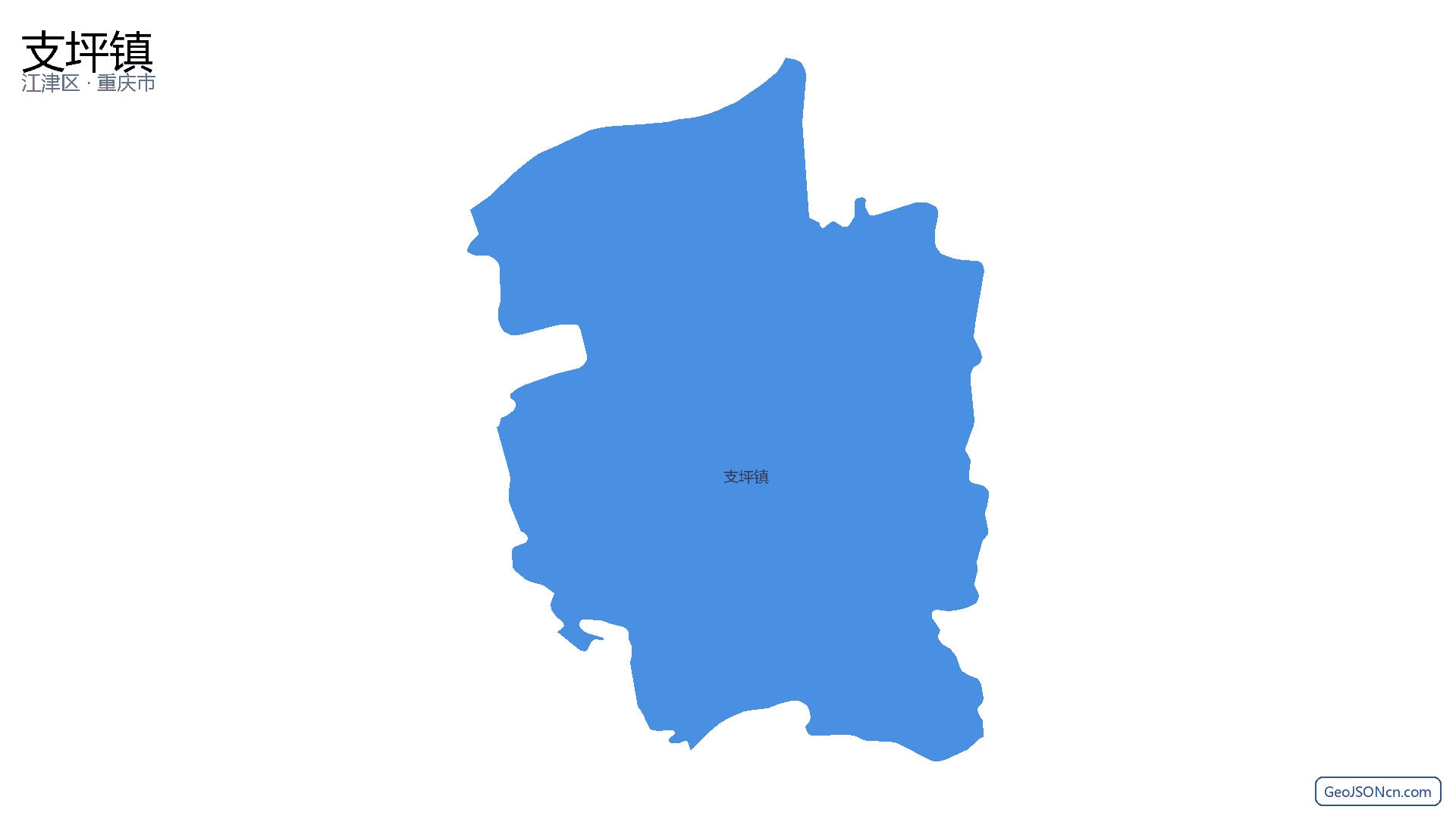 支坪镇行政区划边界地图（江津区·重庆市）,提供GeoJSON、SHP矢量边界数据下载及高清地图大图(PNG/JPG) - GeoJSONcn.com