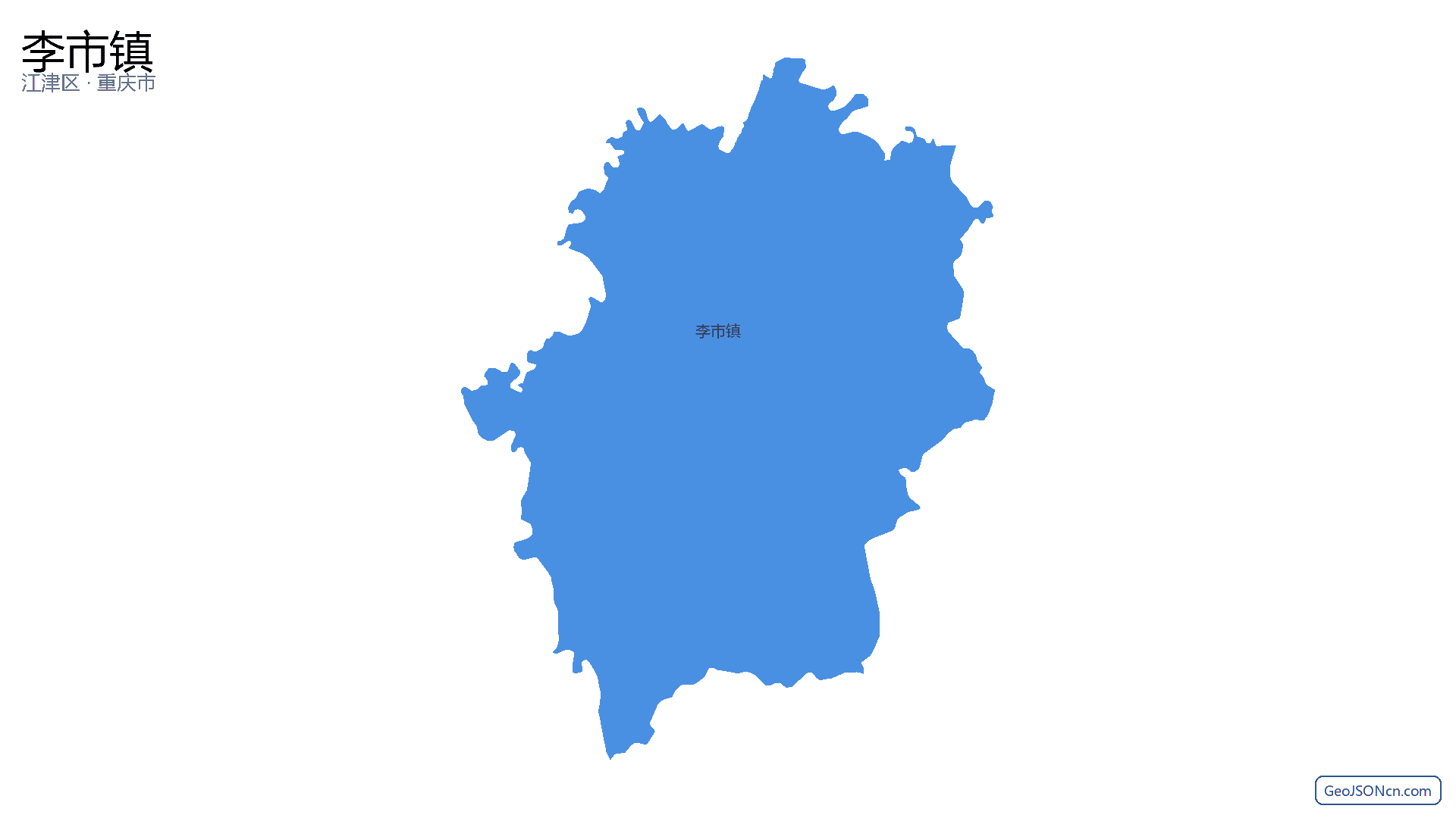 李市镇行政区划边界地图（江津区·重庆市）,提供GeoJSON、SHP矢量边界数据下载及高清地图大图(PNG/JPG) - GeoJSONcn.com