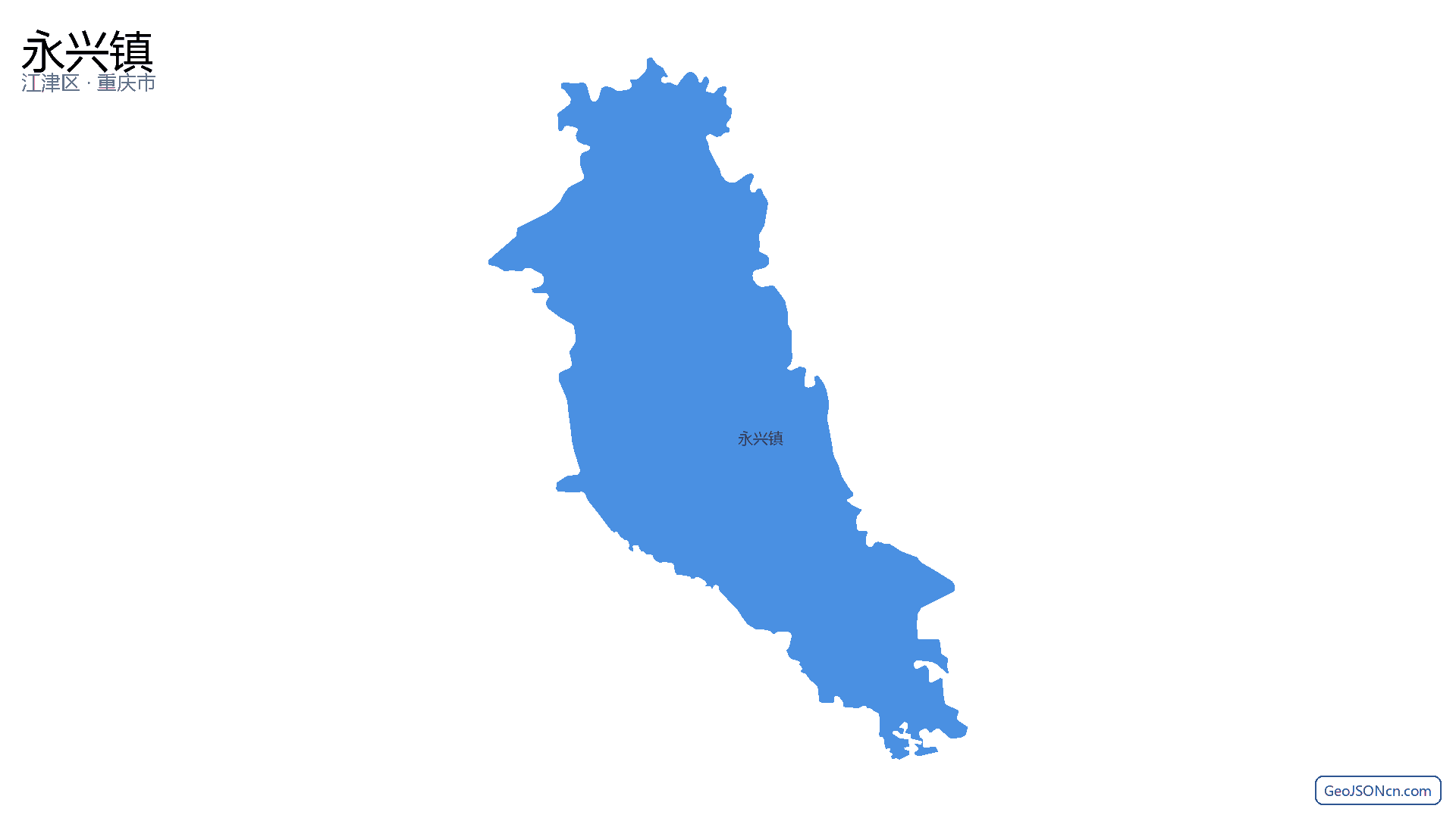 永兴镇行政区划边界地图（江津区·重庆市）,提供GeoJSON、SHP矢量边界数据下载及高清地图大图(PNG/JPG) - GeoJSONcn.com