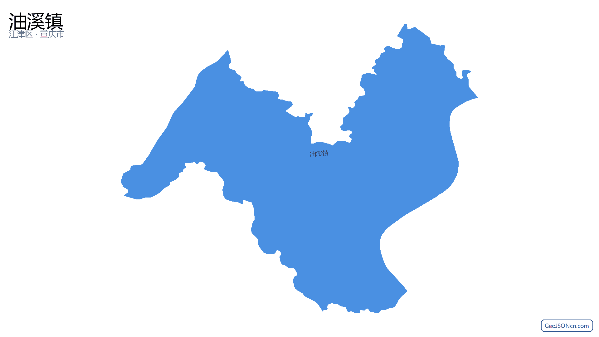 油溪镇行政区划边界地图(江津区·重庆市),提供GeoJSON、SHP矢量边界数据下载及高清地图大图(PNG/JPG) - GeoJSONcn.com