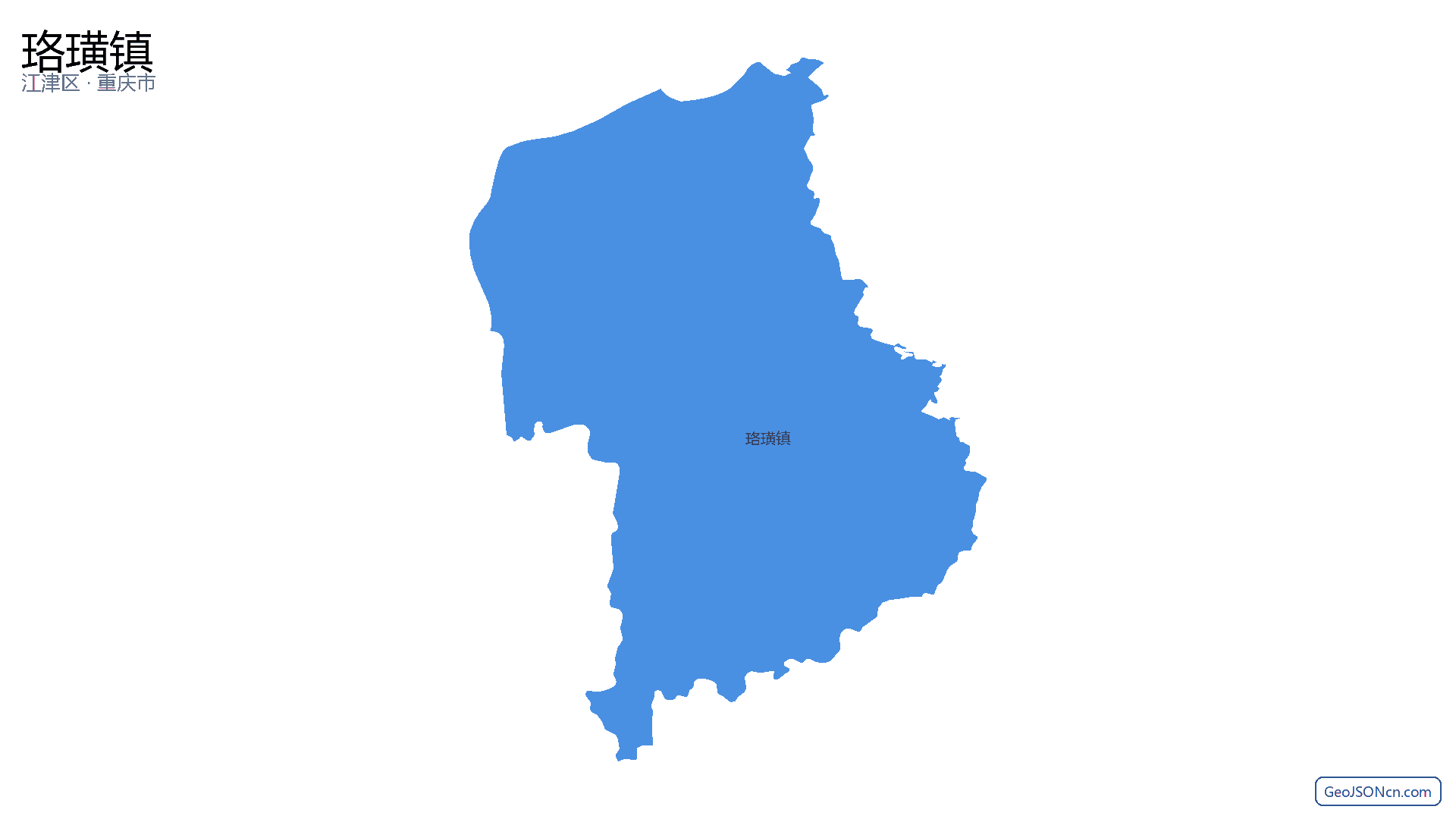 珞璜镇行政区划边界地图（江津区·重庆市）,提供GeoJSON、SHP矢量边界数据下载及高清地图大图(PNG/JPG) - GeoJSONcn.com