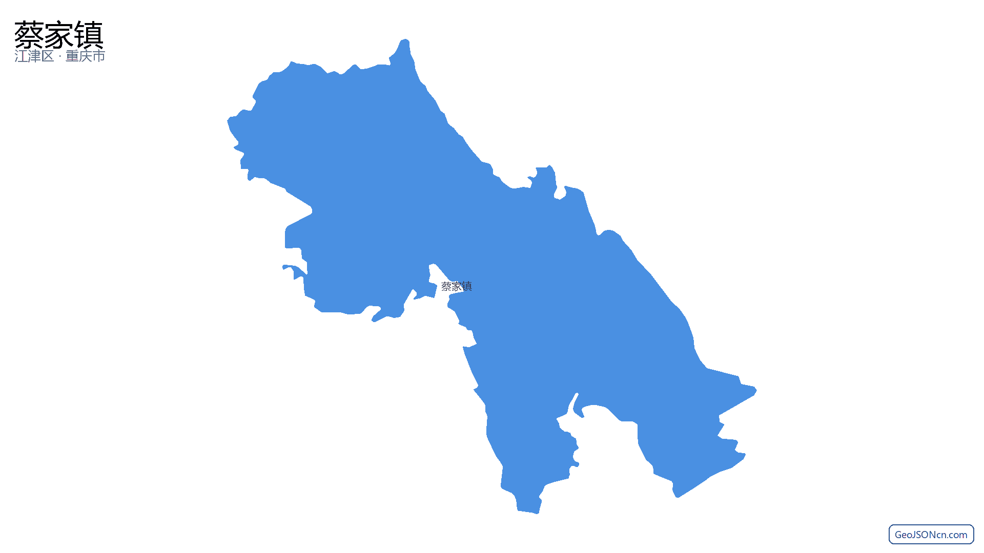 蔡家镇行政区划边界地图(江津区·重庆市),提供GeoJSON、SHP矢量边界数据下载及高清地图大图(PNG/JPG) - GeoJSONcn.com