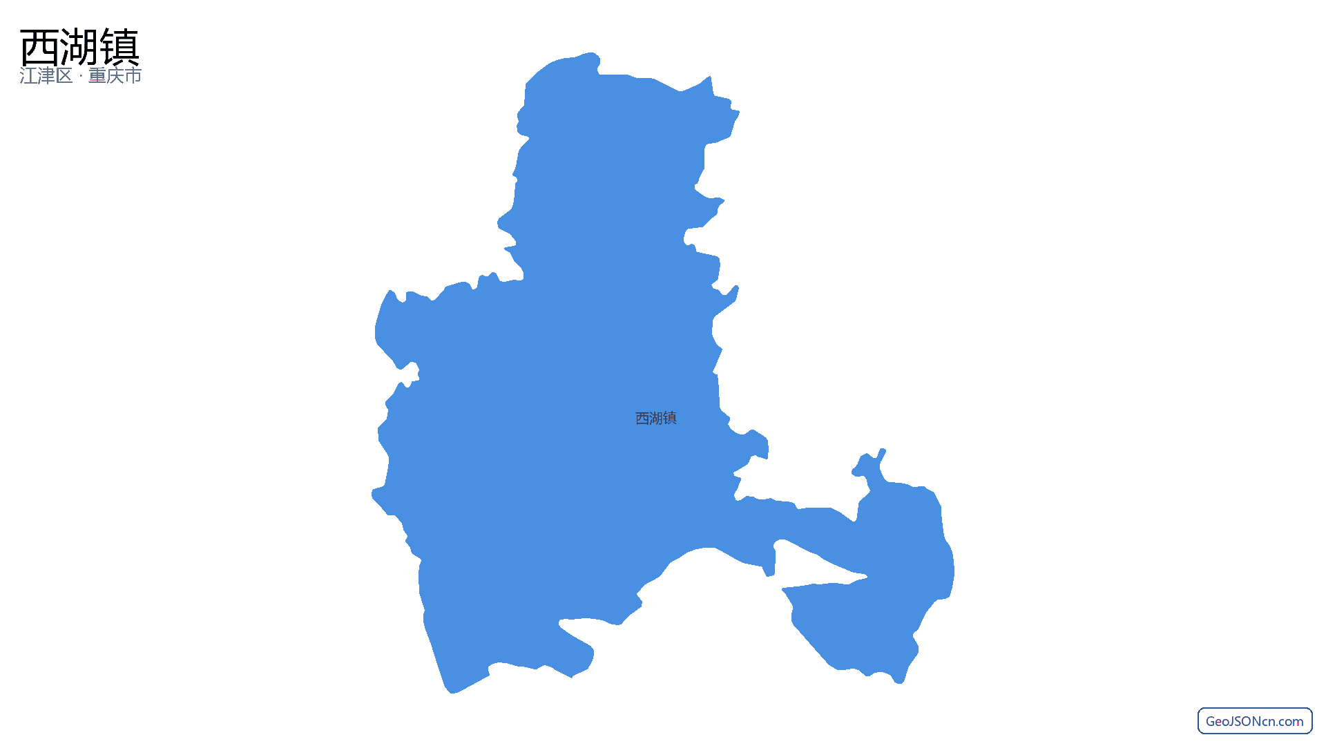 西湖镇行政区划边界地图（江津区·重庆市）,提供GeoJSON、SHP矢量边界数据下载及高清地图大图(PNG/JPG) - GeoJSONcn.com