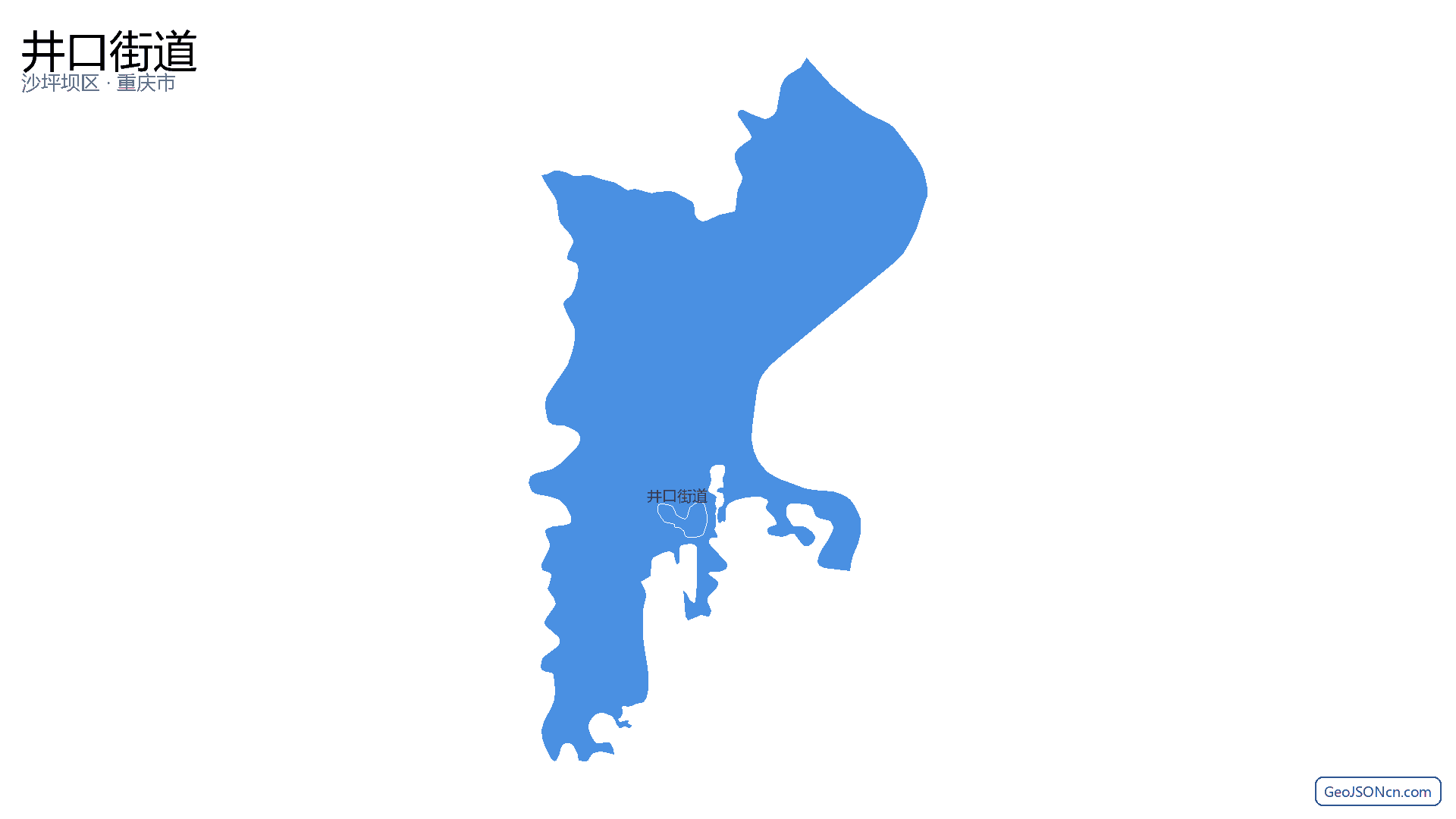 井口街道行政区划边界地图（沙坪坝区·重庆市）,提供GeoJSON、SHP矢量边界数据下载及高清地图大图(PNG/JPG) - GeoJSONcn.com