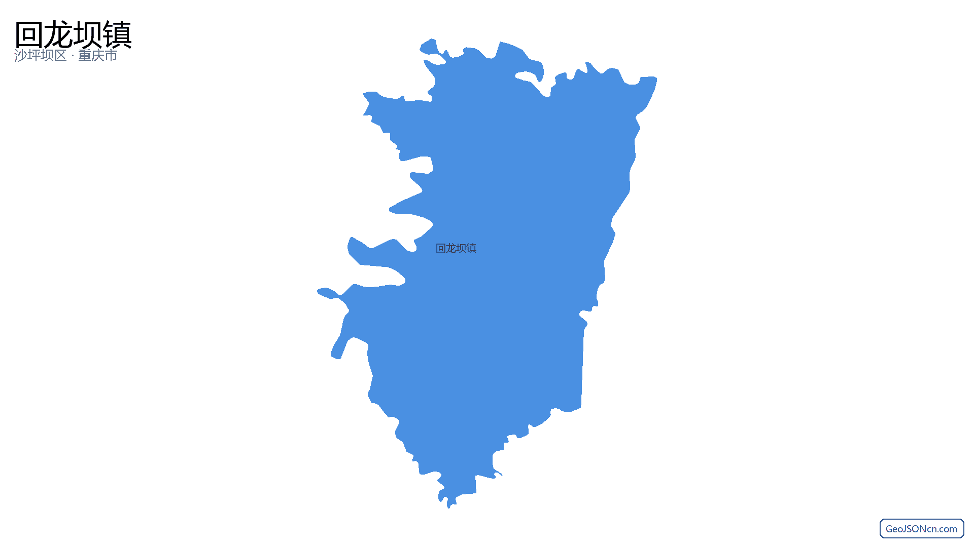 回龙坝镇行政区划边界地图（沙坪坝区·重庆市）,提供GeoJSON、SHP矢量边界数据下载及高清地图大图(PNG/JPG) - GeoJSONcn.com