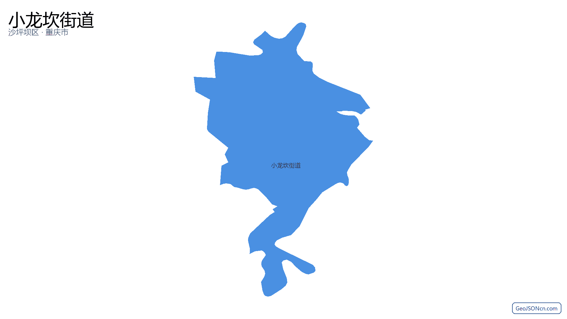 小龙坎街道行政区划边界地图（沙坪坝区·重庆市）,提供GeoJSON、SHP矢量边界数据下载及高清地图大图(PNG/JPG) - GeoJSONcn.com
