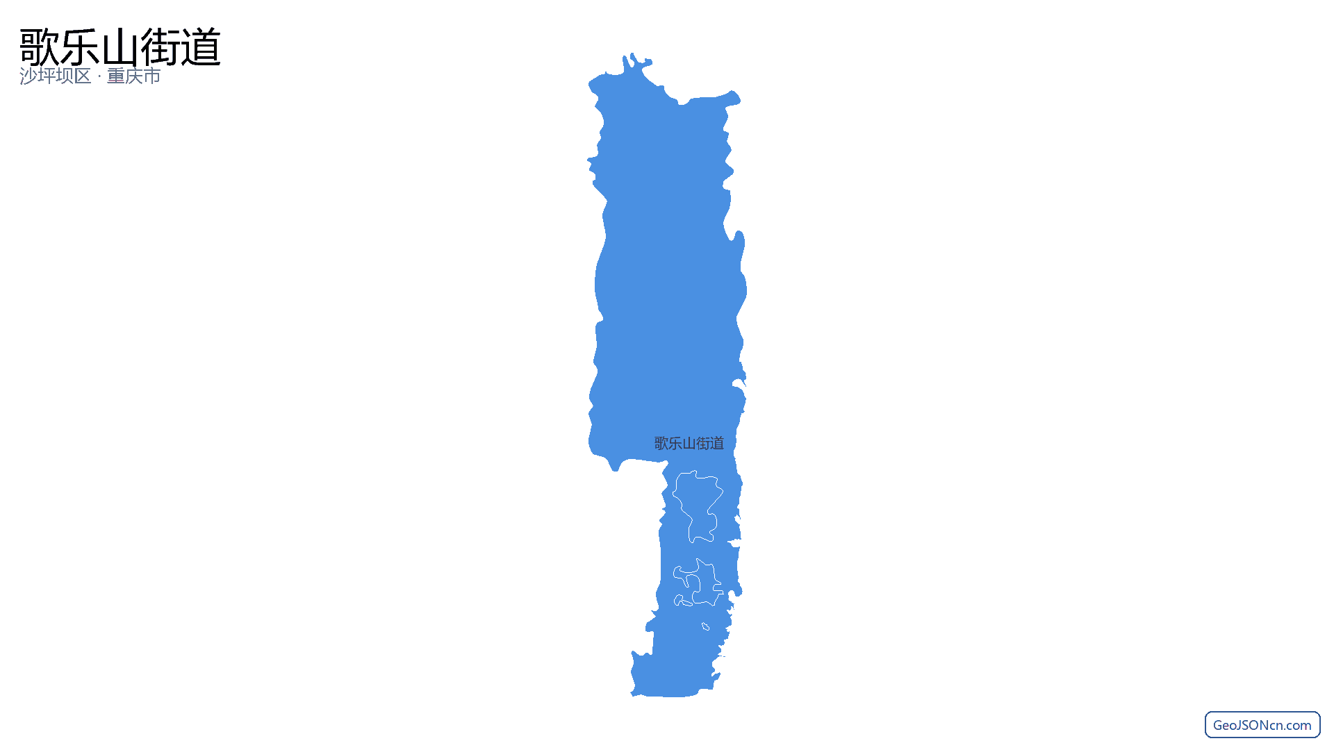 歌乐山街道行政区划边界地图（沙坪坝区·重庆市）,提供GeoJSON、SHP矢量边界数据下载及高清地图大图(PNG/JPG) - GeoJSONcn.com