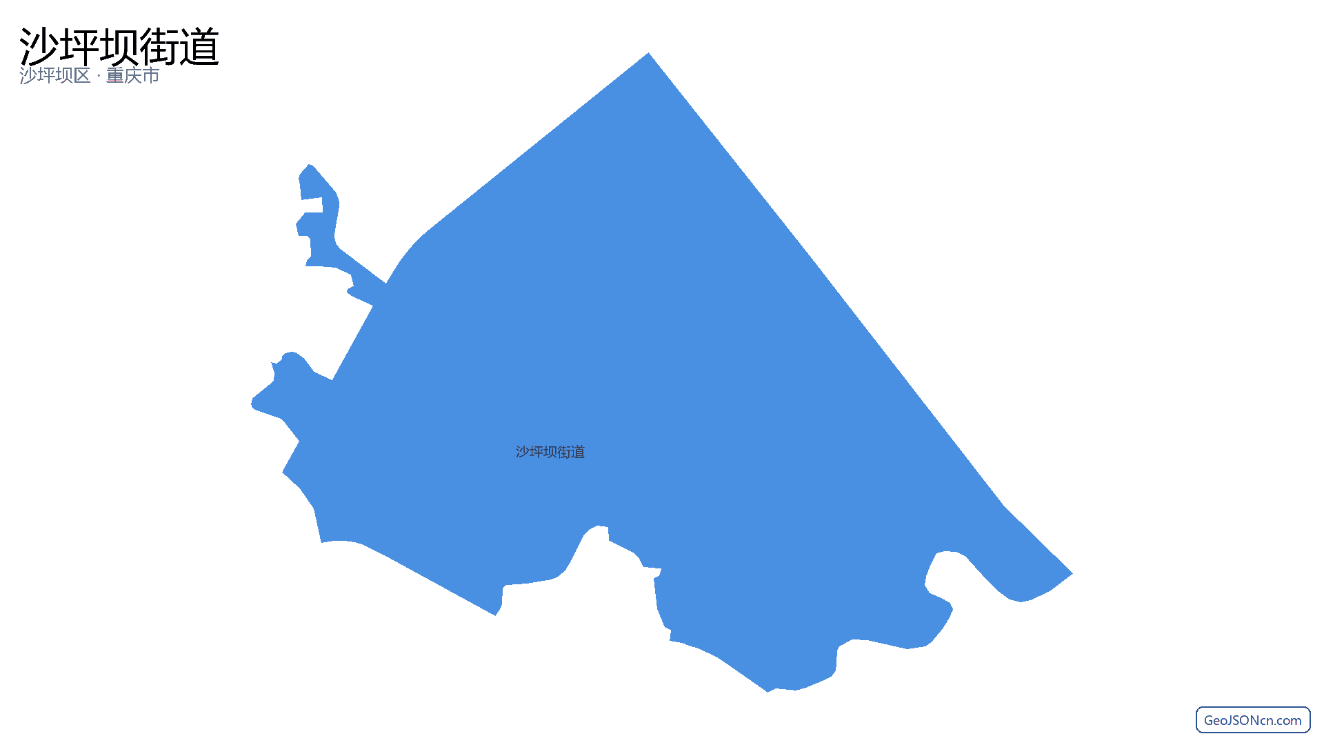 沙坪坝街道行政区划边界地图（沙坪坝区·重庆市）,提供GeoJSON、SHP矢量边界数据下载及高清地图大图(PNG/JPG) - GeoJSONcn.com