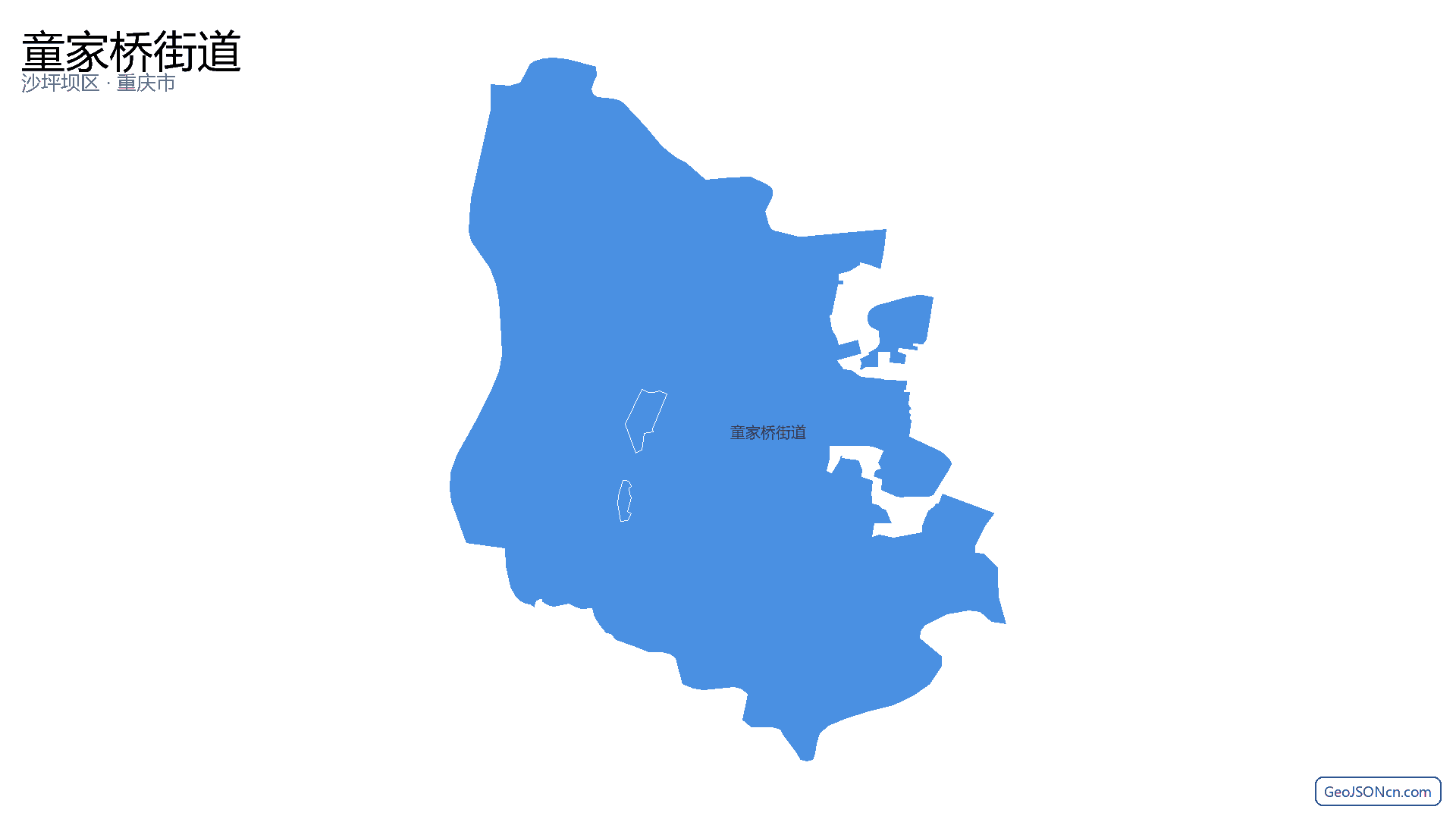 童家桥街道行政区划边界地图（沙坪坝区·重庆市）,提供GeoJSON、SHP矢量边界数据下载及高清地图大图(PNG/JPG) - GeoJSONcn.com