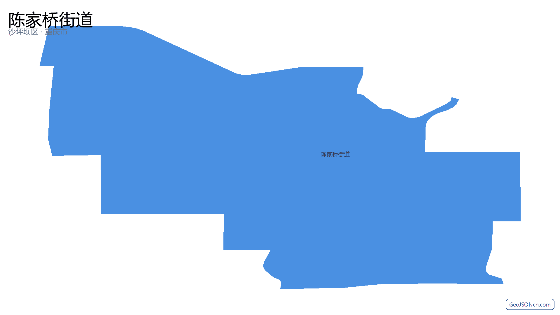 陈家桥街道行政区划边界地图(沙坪坝区·重庆市),提供GeoJSON、SHP矢量边界数据下载及高清地图大图(PNG/JPG) - GeoJSONcn.com