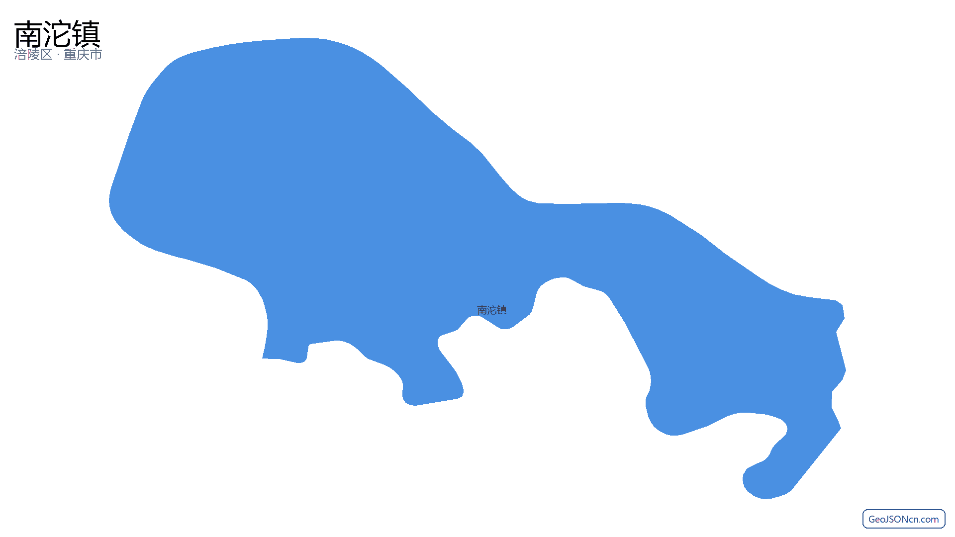 南沱镇行政区划边界地图（涪陵区·重庆市）,提供GeoJSON、SHP矢量边界数据下载及高清地图大图(PNG/JPG) - GeoJSONcn.com
