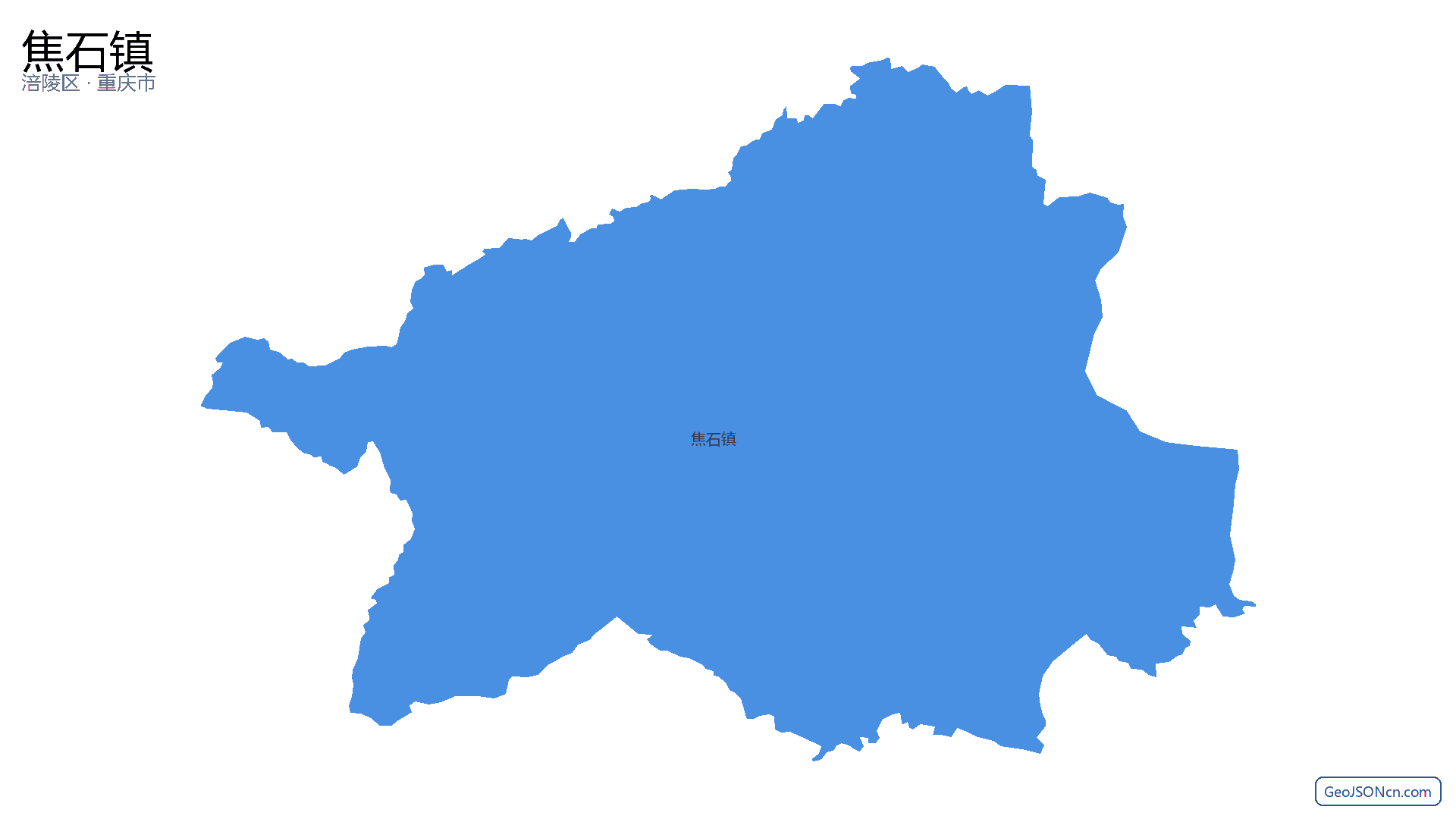 焦石镇行政区划边界地图（涪陵区·重庆市）,提供GeoJSON、SHP矢量边界数据下载及高清地图大图(PNG/JPG) - GeoJSONcn.com