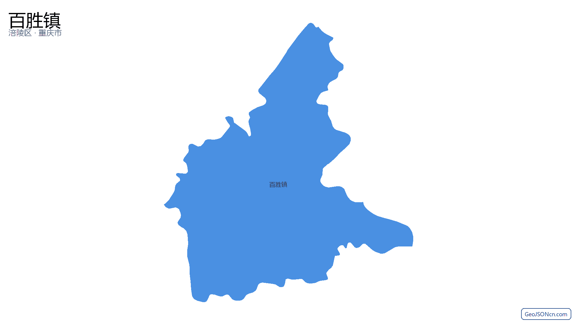 百胜镇行政区划边界地图（涪陵区·重庆市）,提供GeoJSON、SHP矢量边界数据下载及高清地图大图(PNG/JPG) - GeoJSONcn.com