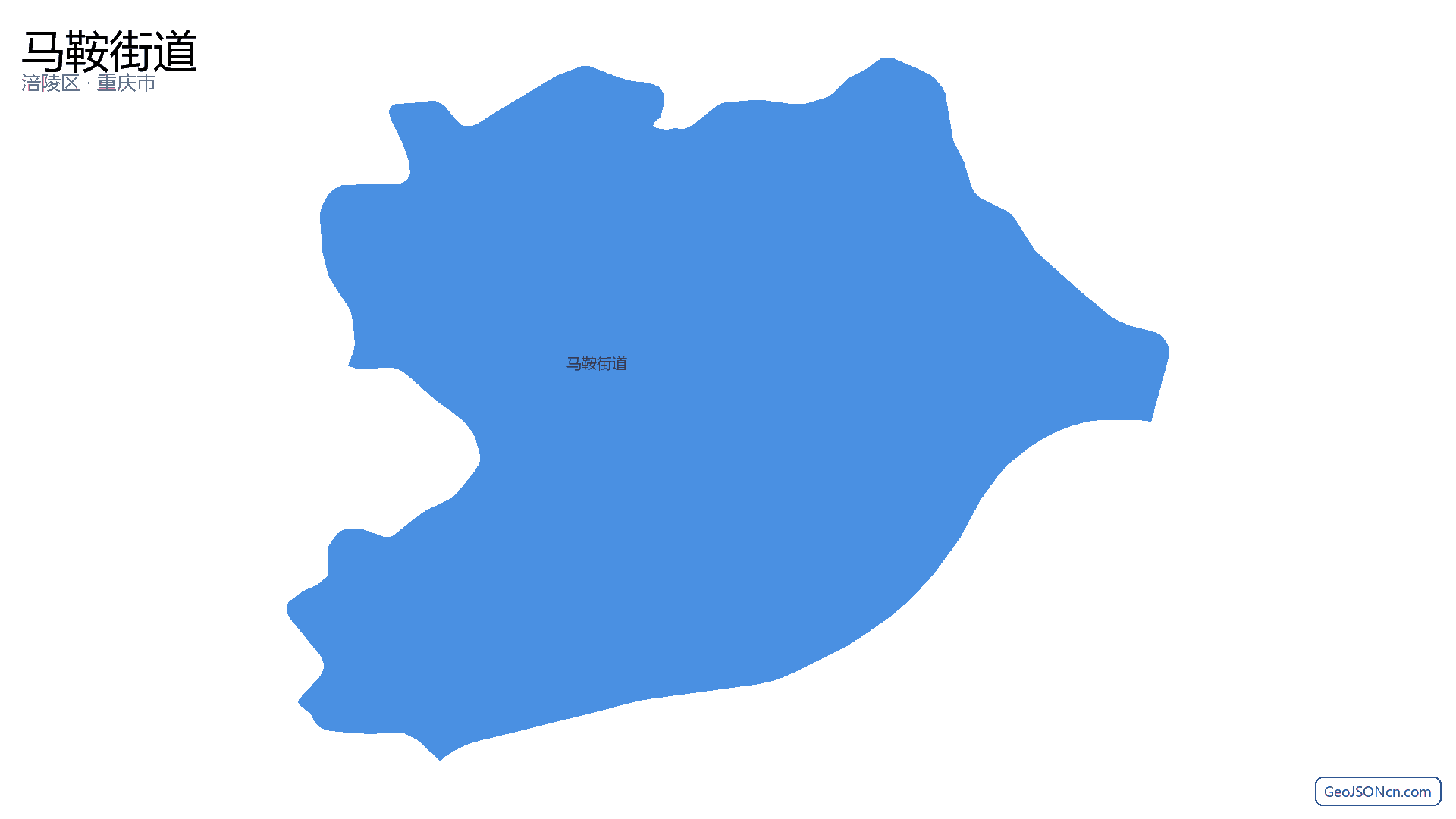 马鞍街道行政区划边界地图（涪陵区·重庆市）,提供GeoJSON、SHP矢量边界数据下载及高清地图大图(PNG/JPG) - GeoJSONcn.com