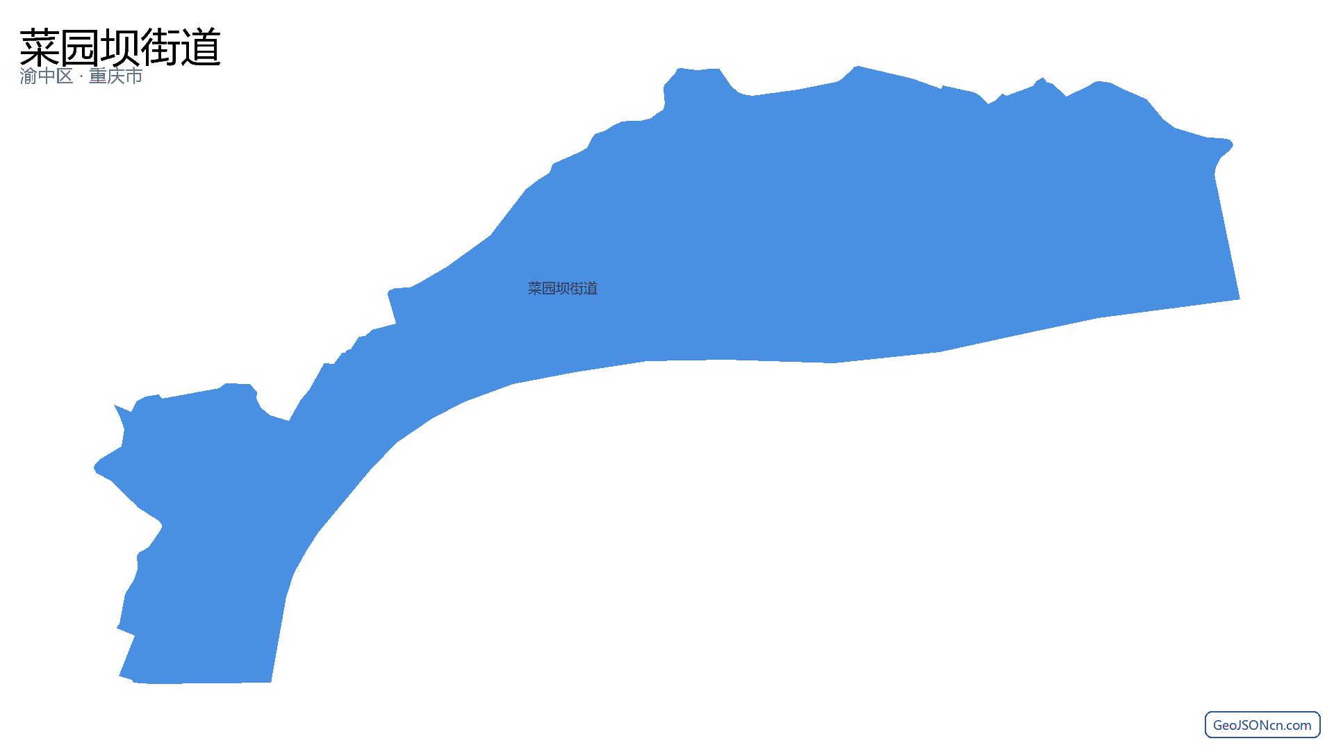 菜园坝街道行政区划边界地图(渝中区·重庆市),提供GeoJSON、SHP矢量边界数据下载及高清地图大图(PNG/JPG) - GeoJSONcn.com