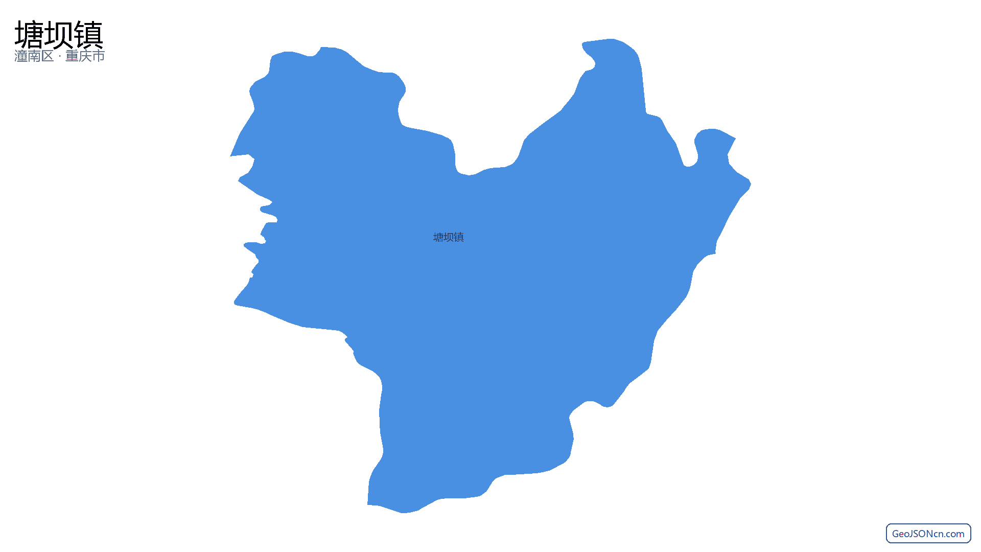 塘坝镇行政区划边界地图（潼南区·重庆市）,提供GeoJSON、SHP矢量边界数据下载及高清地图大图(PNG/JPG) - GeoJSONcn.com