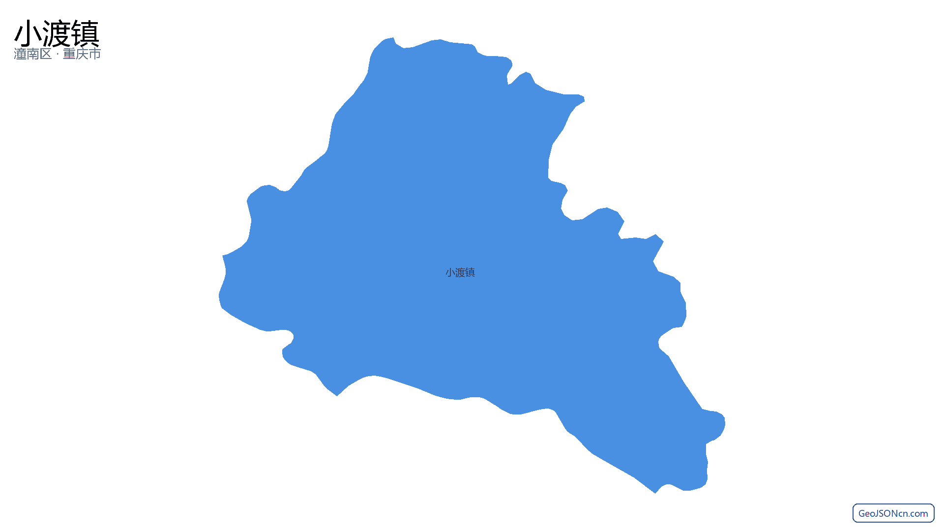 小渡镇行政区划边界地图（潼南区·重庆市）,提供GeoJSON、SHP矢量边界数据下载及高清地图大图(PNG/JPG) - GeoJSONcn.com
