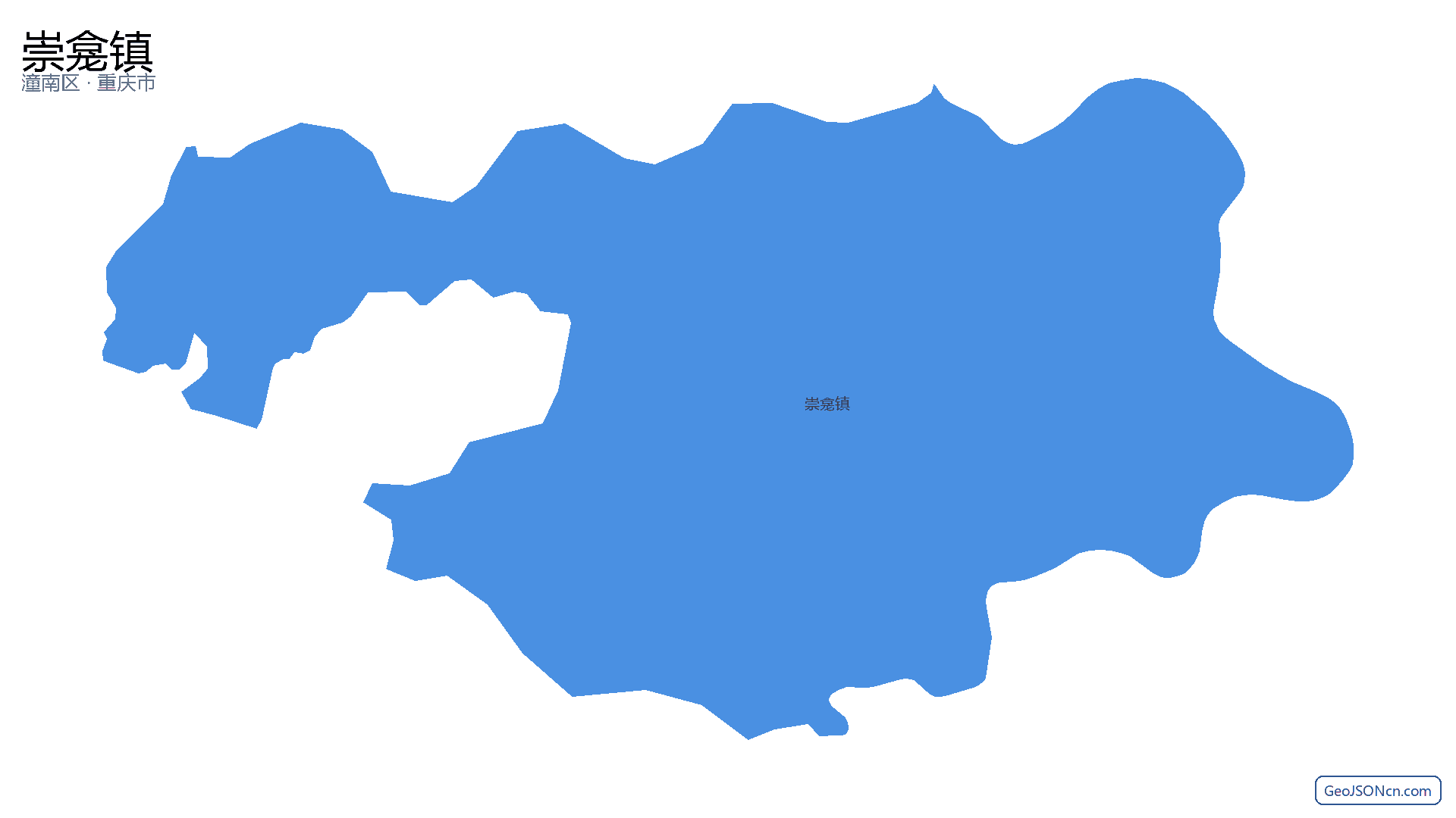 崇龛镇行政区划边界地图(潼南区·重庆市),提供GeoJSON、SHP矢量边界数据下载及高清地图大图(PNG/JPG) - GeoJSONcn.com