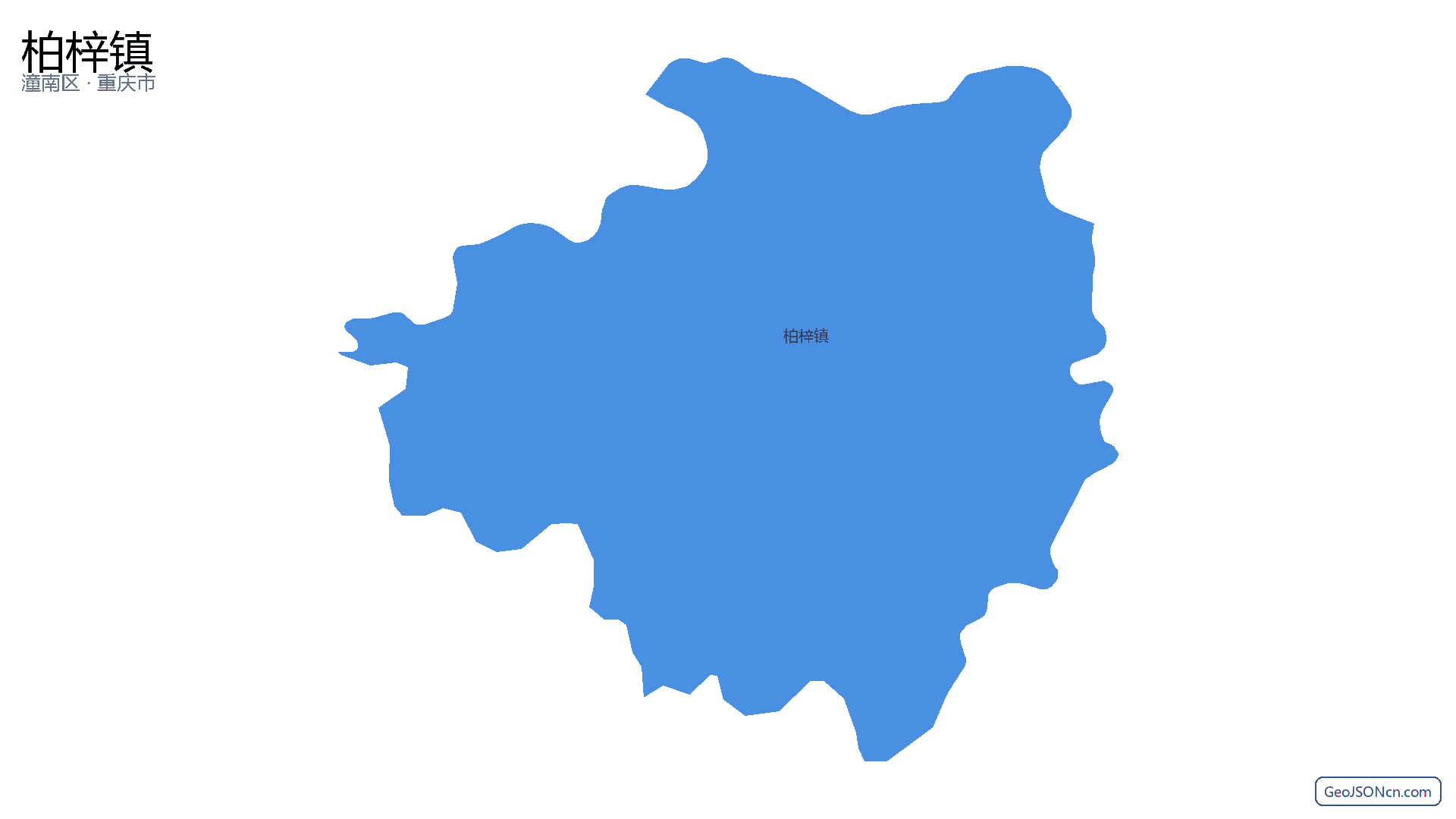 柏梓镇行政区划边界地图（潼南区·重庆市）,提供GeoJSON、SHP矢量边界数据下载及高清地图大图(PNG/JPG) - GeoJSONcn.com