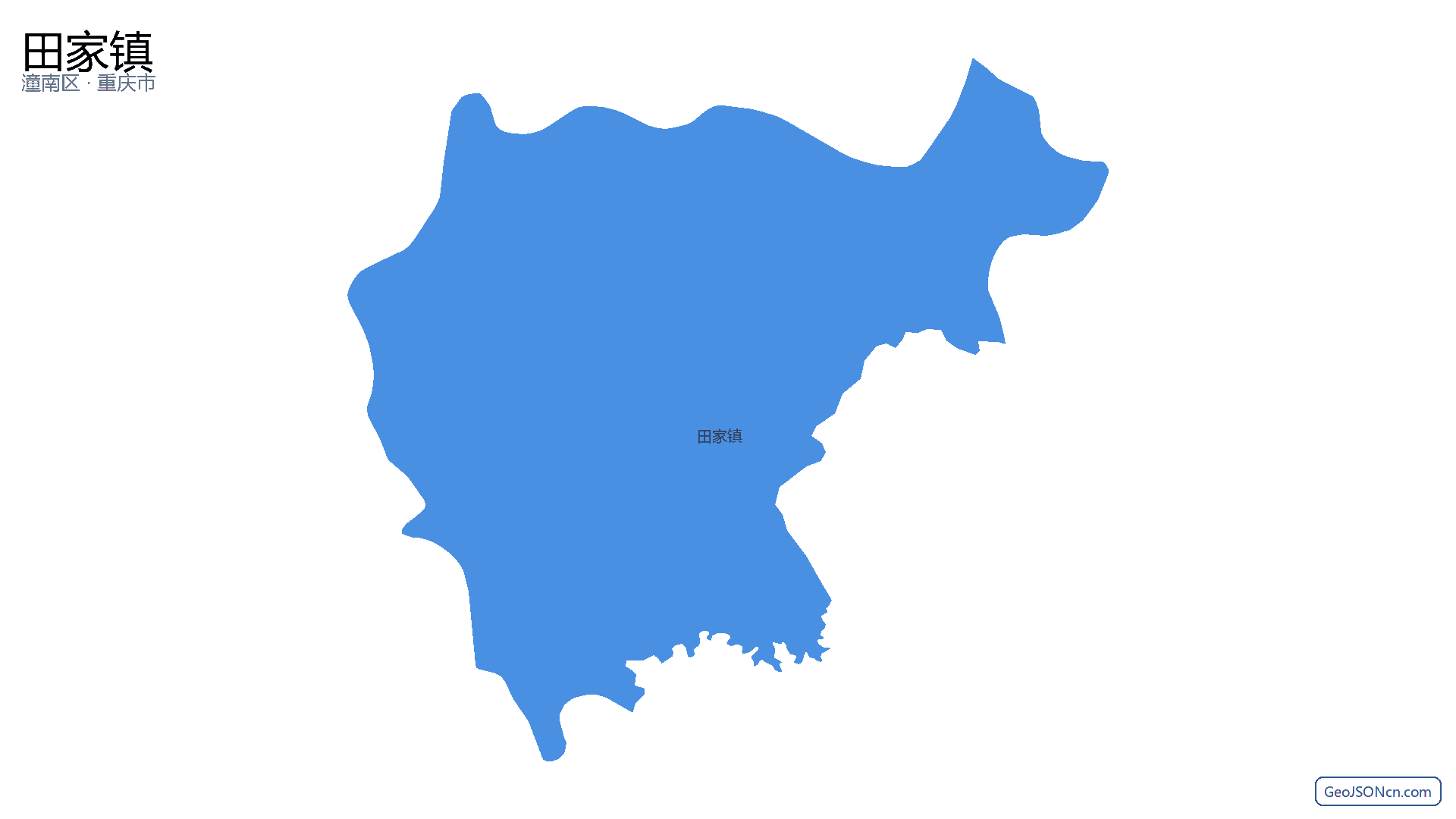 田家镇行政区划边界地图（潼南区·重庆市）,提供GeoJSON、SHP矢量边界数据下载及高清地图大图(PNG/JPG) - GeoJSONcn.com