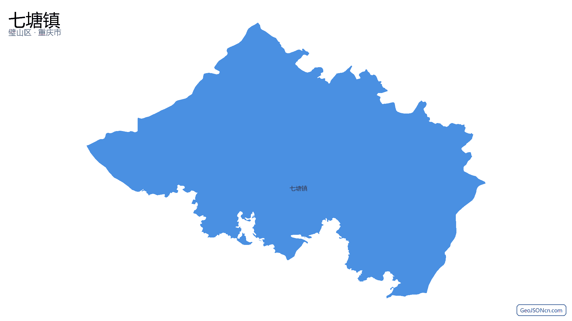 七塘镇行政区划边界地图（璧山区·重庆市）,提供GeoJSON、SHP矢量边界数据下载及高清地图大图(PNG/JPG) - GeoJSONcn.com