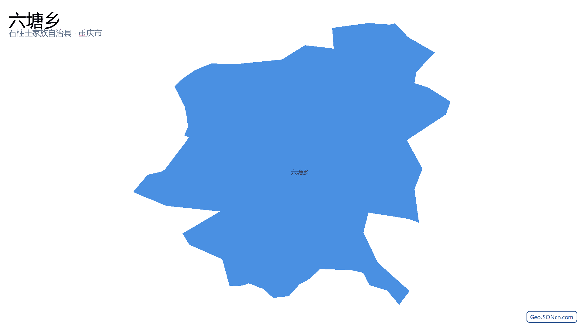 六塘乡行政区划边界地图(石柱土家族自治县·重庆市),提供GeoJSON、SHP矢量边界数据下载及高清地图大图(PNG/JPG) - GeoJSONcn.com
