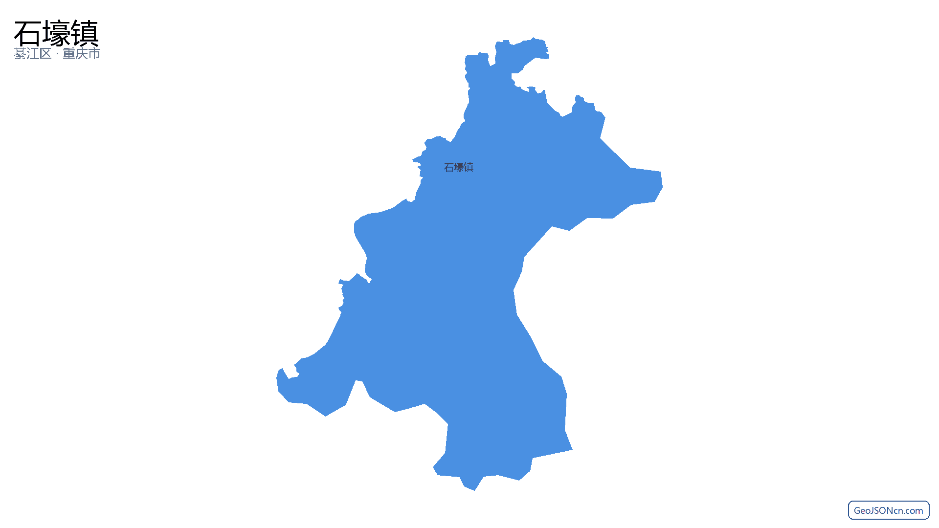 石壕镇行政区划边界地图（綦江区·重庆市）,提供GeoJSON、SHP矢量边界数据下载及高清地图大图(PNG/JPG) - GeoJSONcn.com