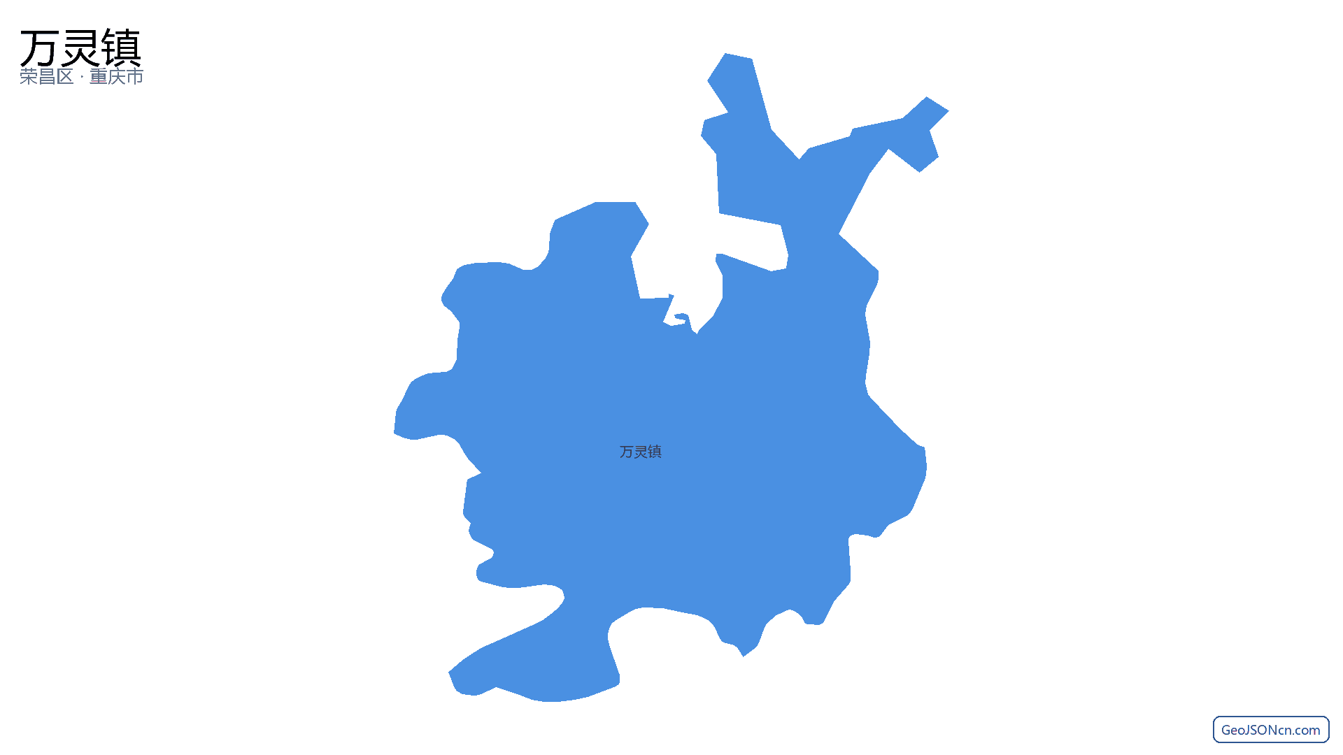 万灵镇行政区划边界地图(荣昌区·重庆市),提供GeoJSON、SHP矢量边界数据下载及高清地图大图(PNG/JPG) - GeoJSONcn.com