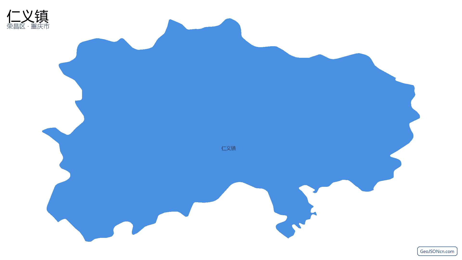 仁义镇行政区划边界地图（荣昌区·重庆市）,提供GeoJSON、SHP矢量边界数据下载及高清地图大图(PNG/JPG) - GeoJSONcn.com
