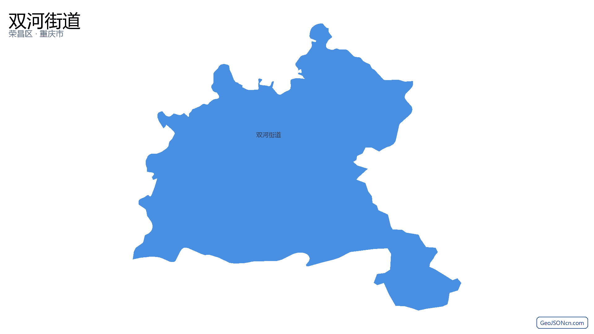 双河街道行政区划边界地图（荣昌区·重庆市）,提供GeoJSON、SHP矢量边界数据下载及高清地图大图(PNG/JPG) - GeoJSONcn.com