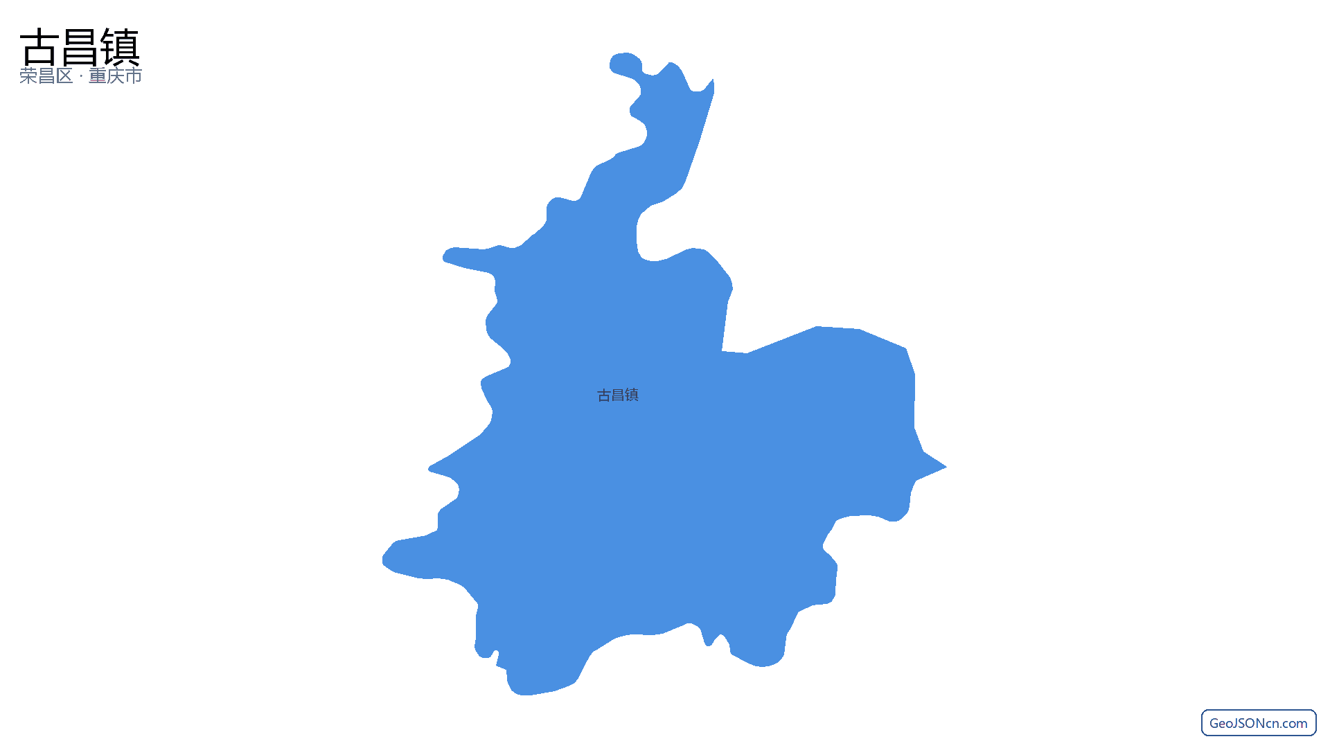 古昌镇行政区划边界地图（荣昌区·重庆市）,提供GeoJSON、SHP矢量边界数据下载及高清地图大图(PNG/JPG) - GeoJSONcn.com