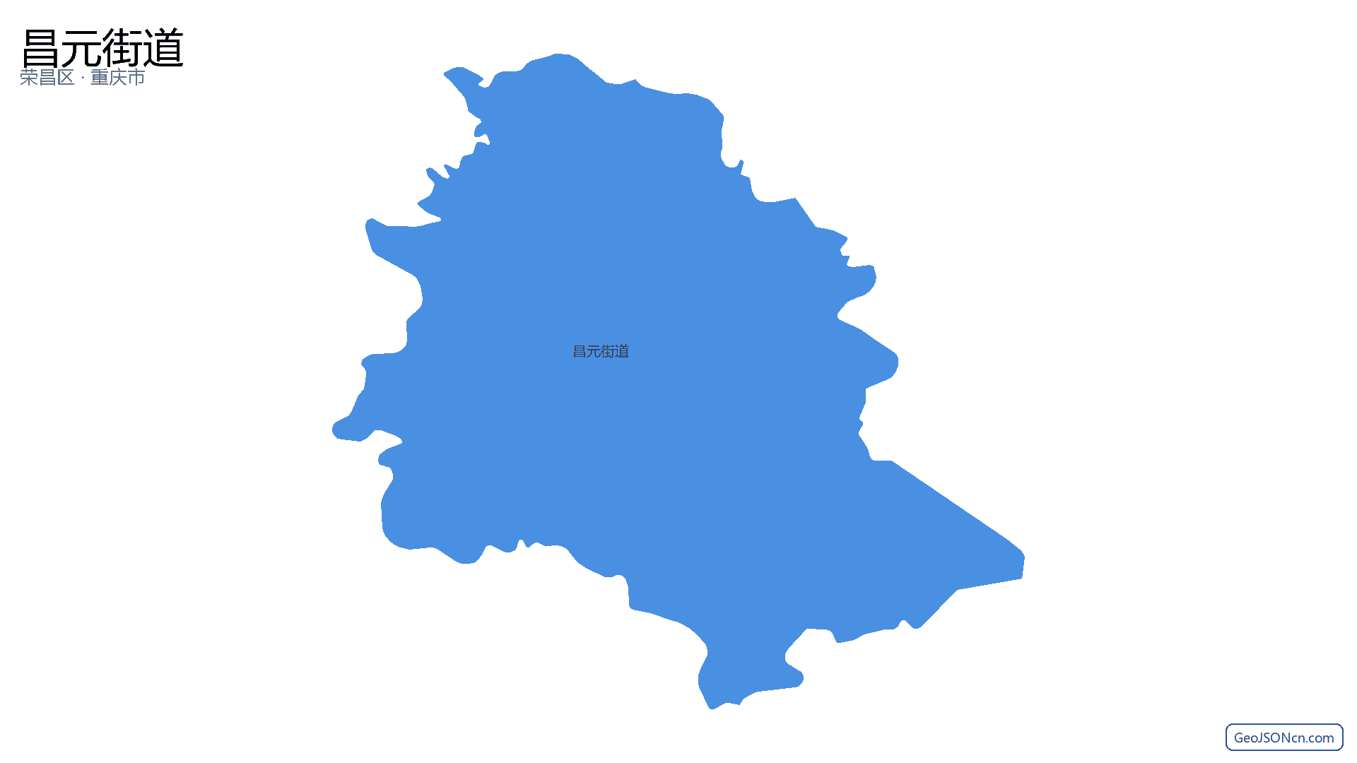 昌元街道行政区划边界地图（荣昌区·重庆市）,提供GeoJSON、SHP矢量边界数据下载及高清地图大图(PNG/JPG) - GeoJSONcn.com