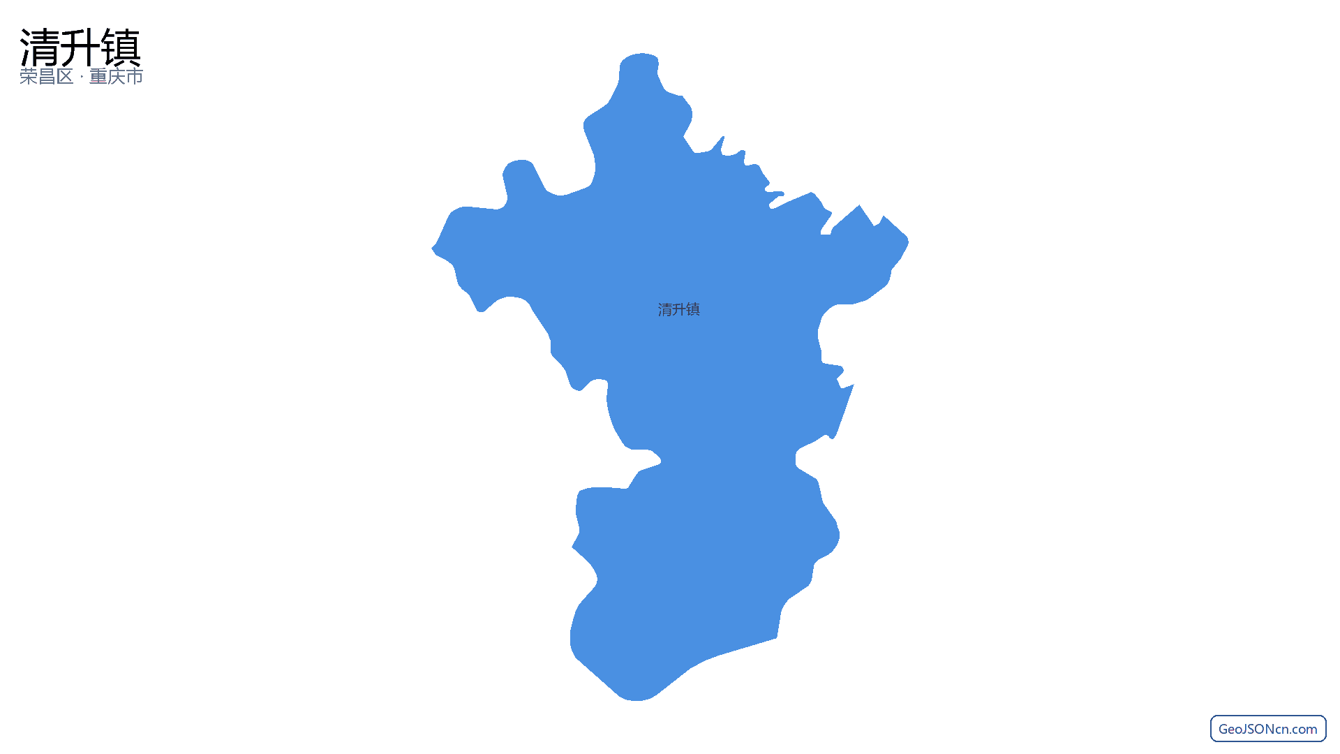 清升镇行政区划边界地图（荣昌区·重庆市）,提供GeoJSON、SHP矢量边界数据下载及高清地图大图(PNG/JPG) - GeoJSONcn.com