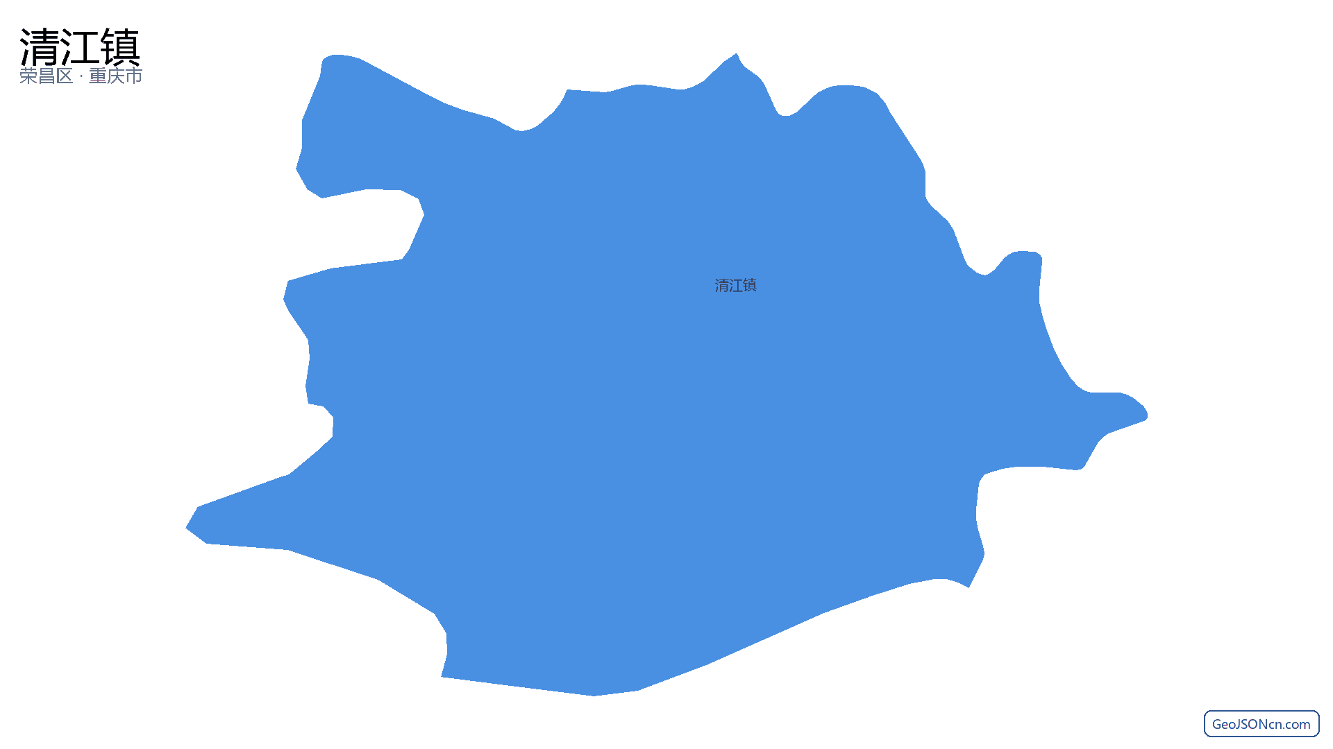 清江镇行政区划边界地图（荣昌区·重庆市）,提供GeoJSON、SHP矢量边界数据下载及高清地图大图(PNG/JPG) - GeoJSONcn.com