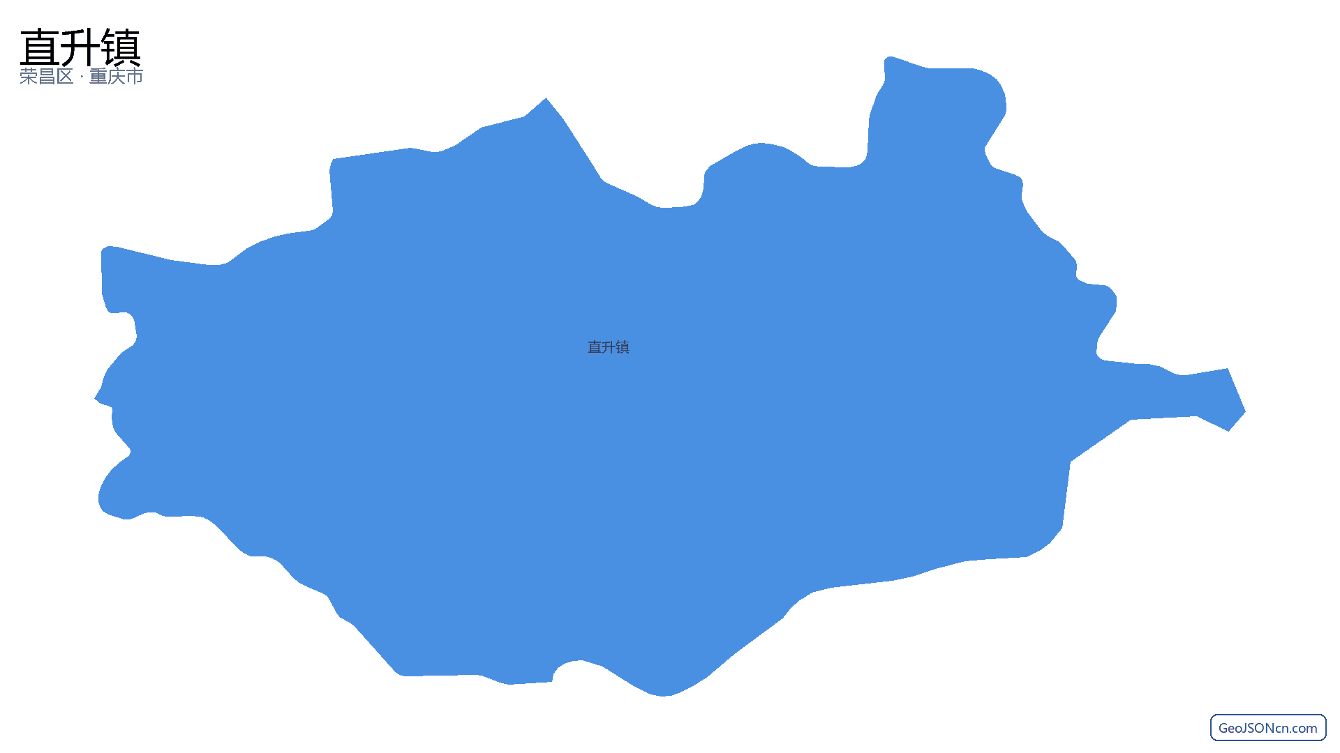 直升镇行政区划边界地图(荣昌区·重庆市),提供GeoJSON、SHP矢量边界数据下载及高清地图大图(PNG/JPG) - GeoJSONcn.com