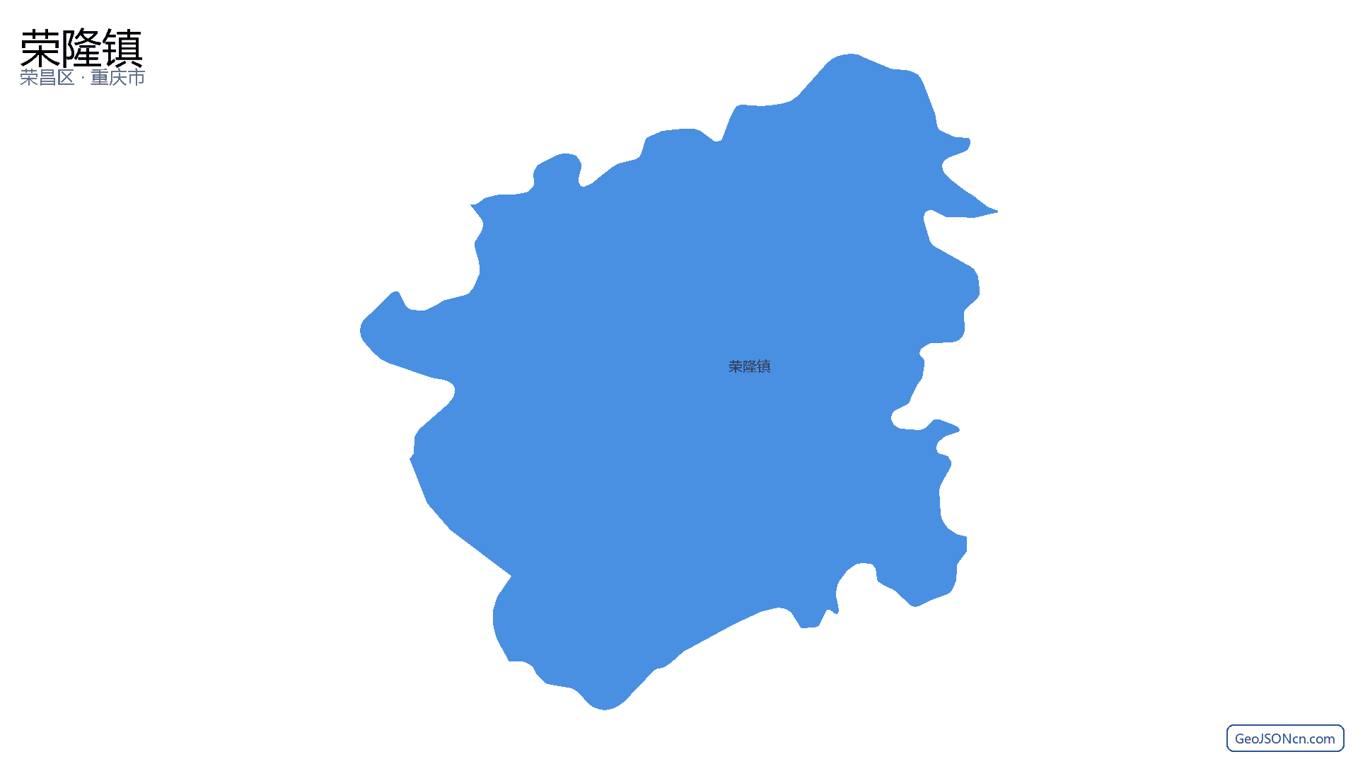 荣隆镇行政区划边界地图(荣昌区·重庆市),提供GeoJSON、SHP矢量边界数据下载及高清地图大图(PNG/JPG) - GeoJSONcn.com