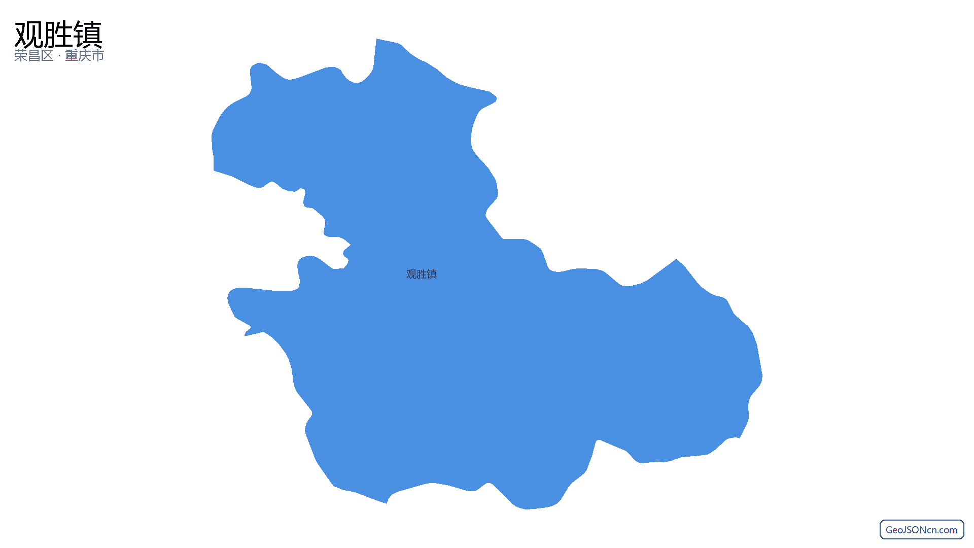 观胜镇行政区划边界地图（荣昌区·重庆市）,提供GeoJSON、SHP矢量边界数据下载及高清地图大图(PNG/JPG) - GeoJSONcn.com
